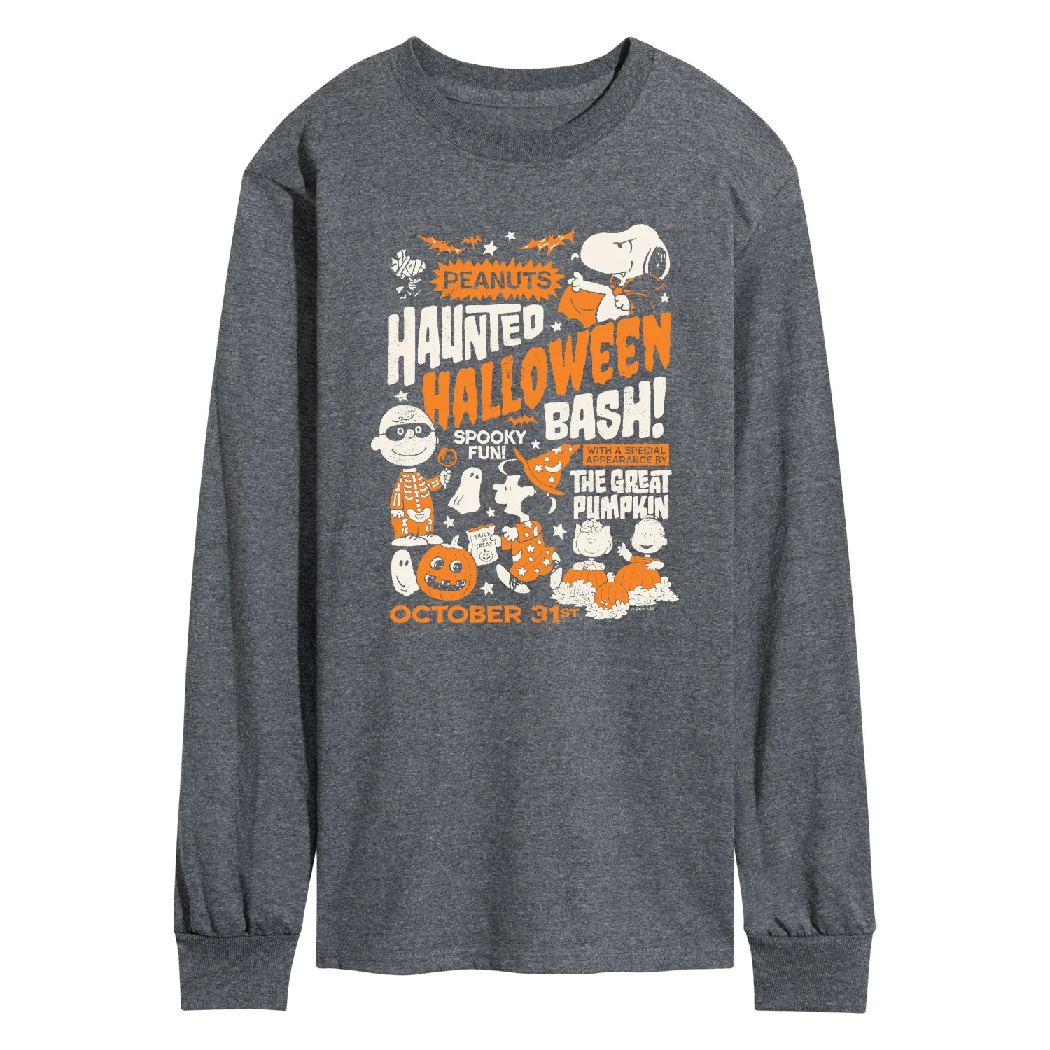 Peanuts - Haunted Halloween Bash - Men's Long Sleeve Graphic T-Shirt - Image 3