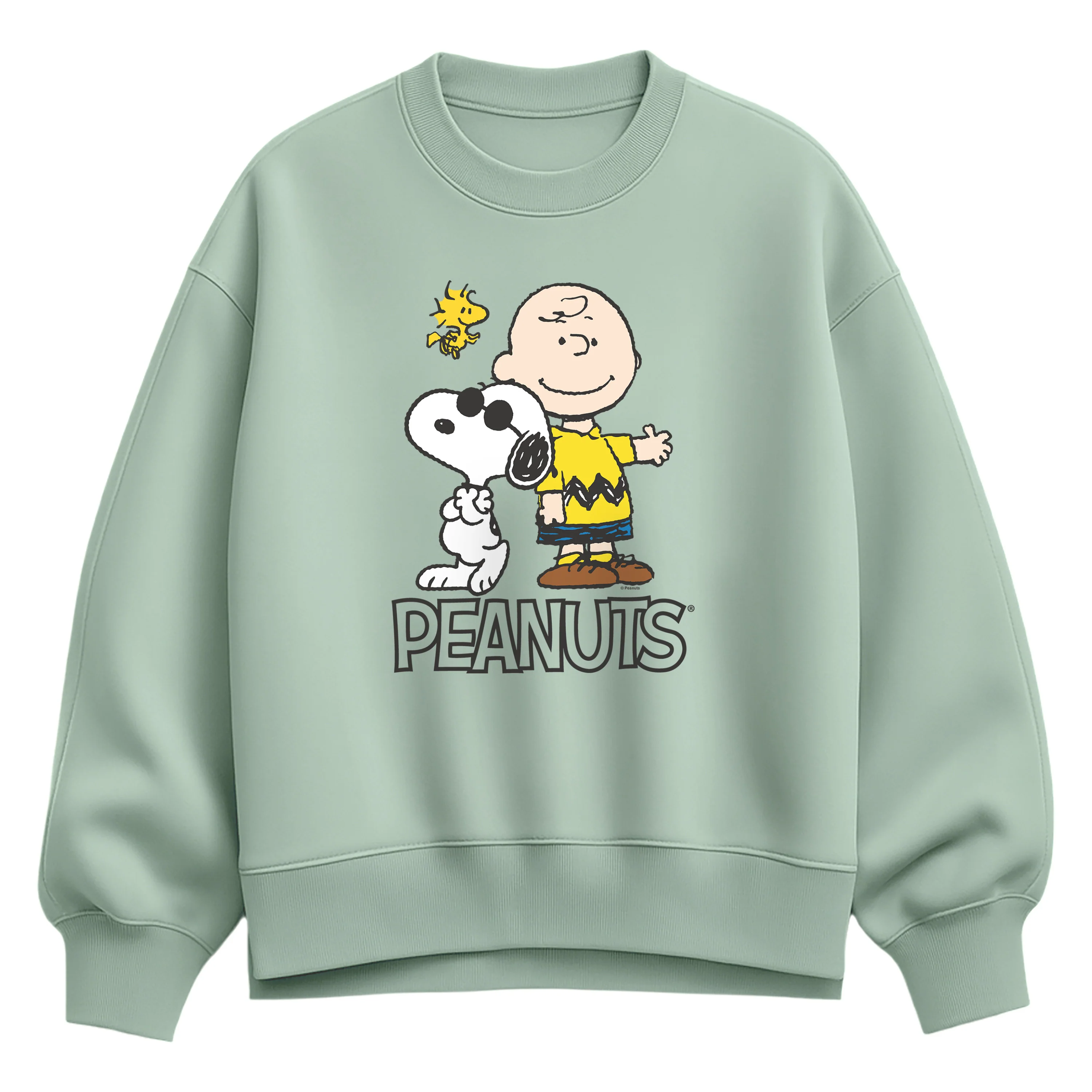 Peanuts - Charlie Brown, Snoopy & Woodstock - Women's Oversized Fleece Crew Sweatshirt