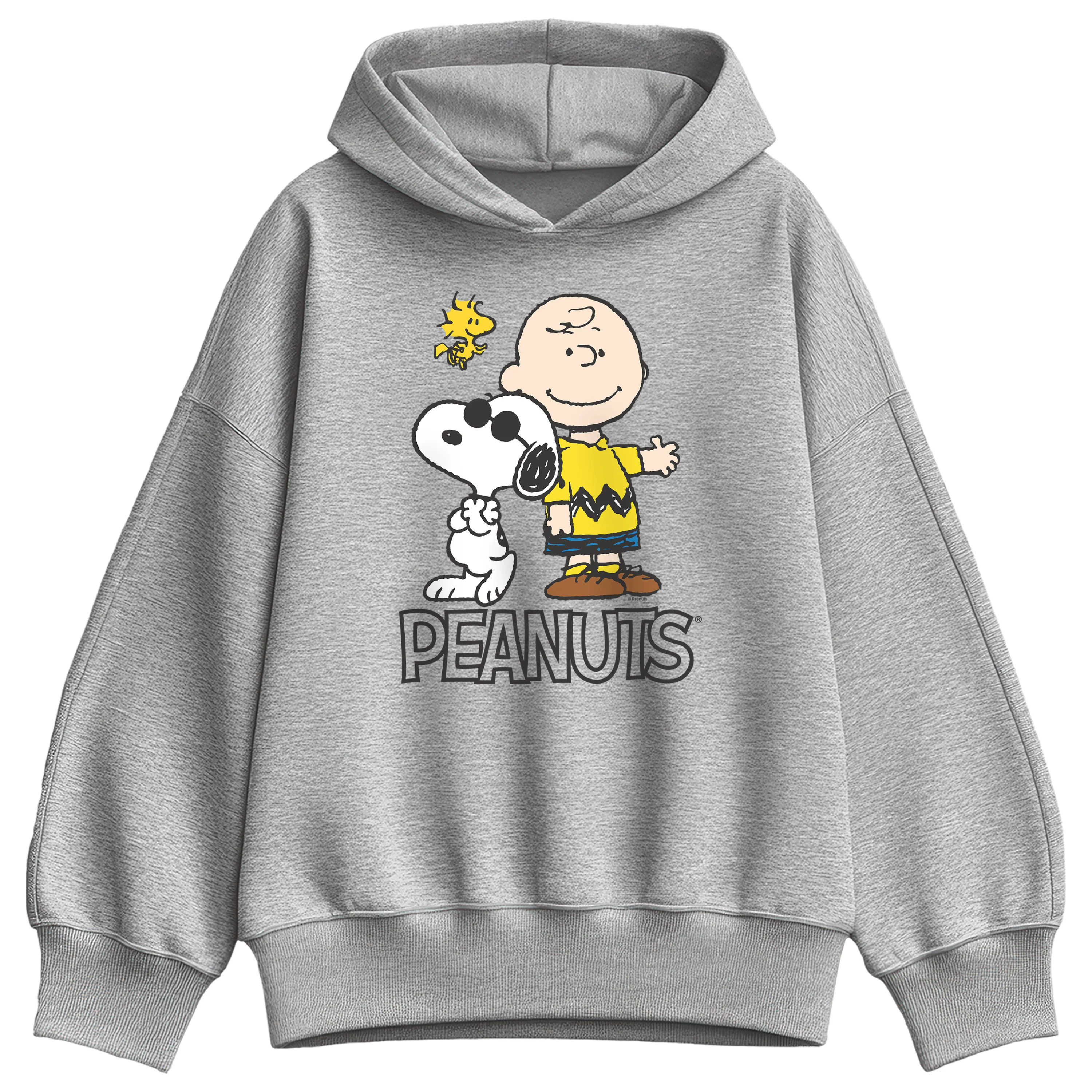 Peanuts - Charlie Brown, Snoopy & Woodstock - Women's Oversized Fleece Hoodie Sweatshirt - Image 2