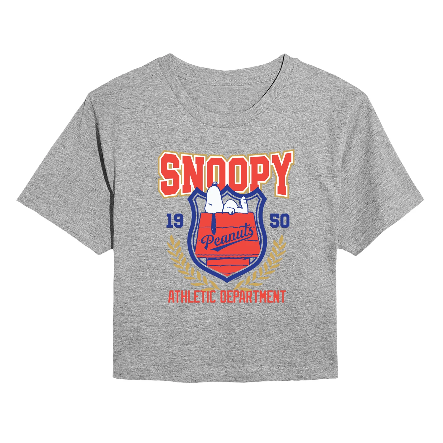 Peanuts - Snoopy Athletic Dept - Juniors Cropped Graphic T-Shirt