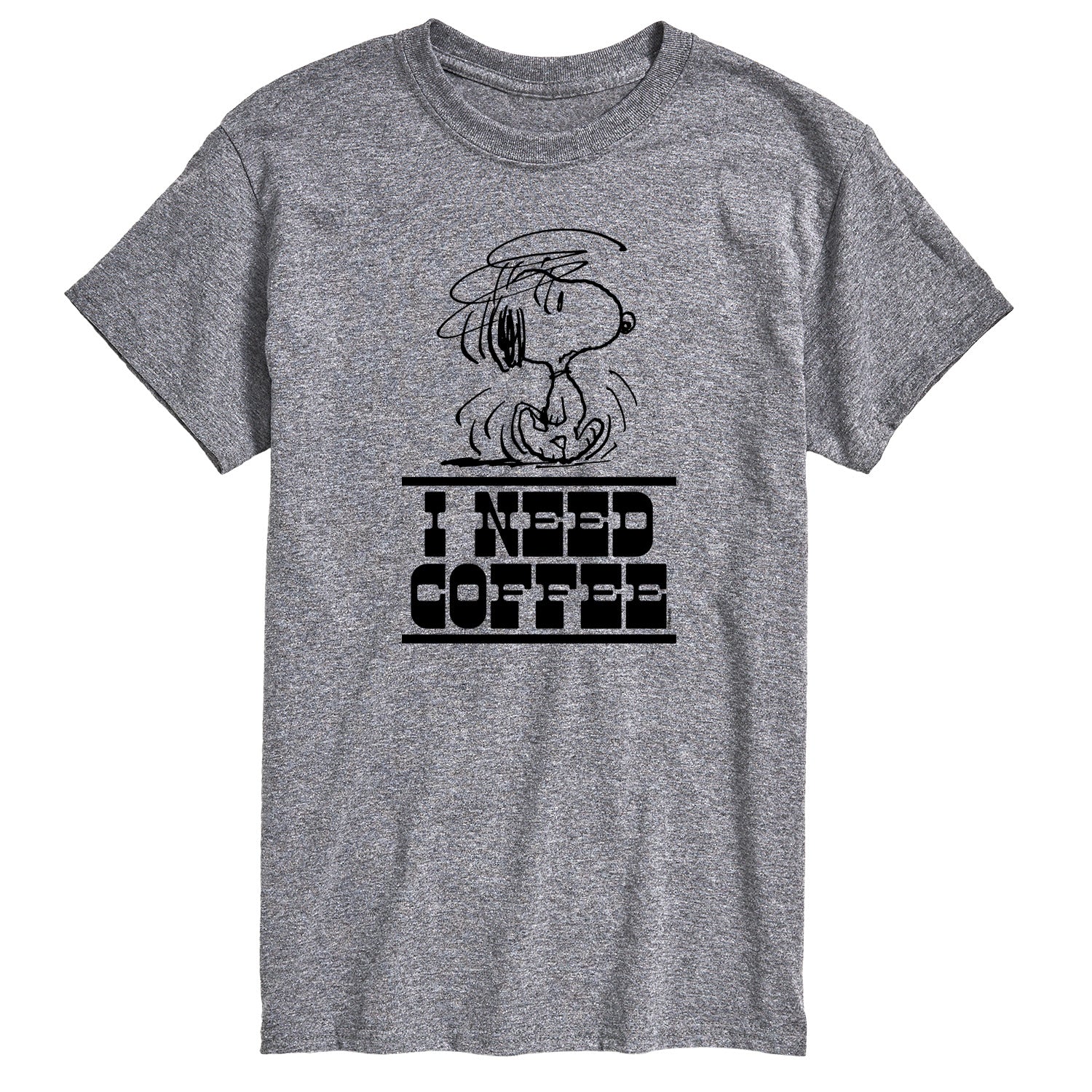 Peanuts - Need Coffee Snoopy - Men's Short Sleeve Graphic T-Shirt
