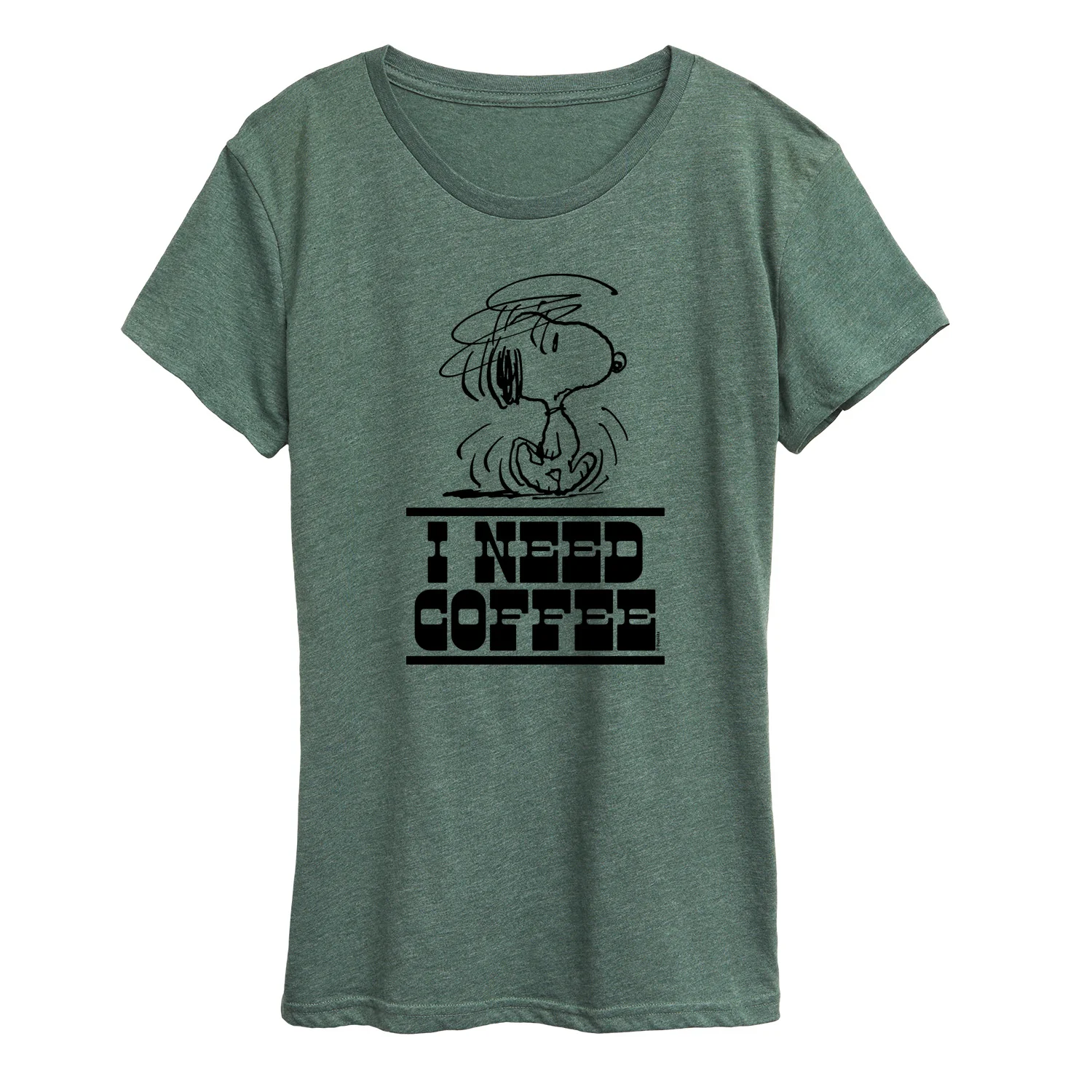 Peanuts - Need Coffee Snoopy - Women's Short Sleeve Graphic T-Shirt - Image 3