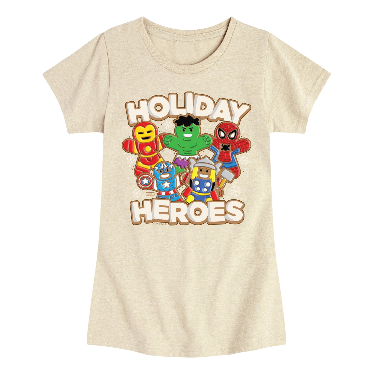Marvel - Holiday Heroes - Youth Girls Short Sleeve T-Shirt