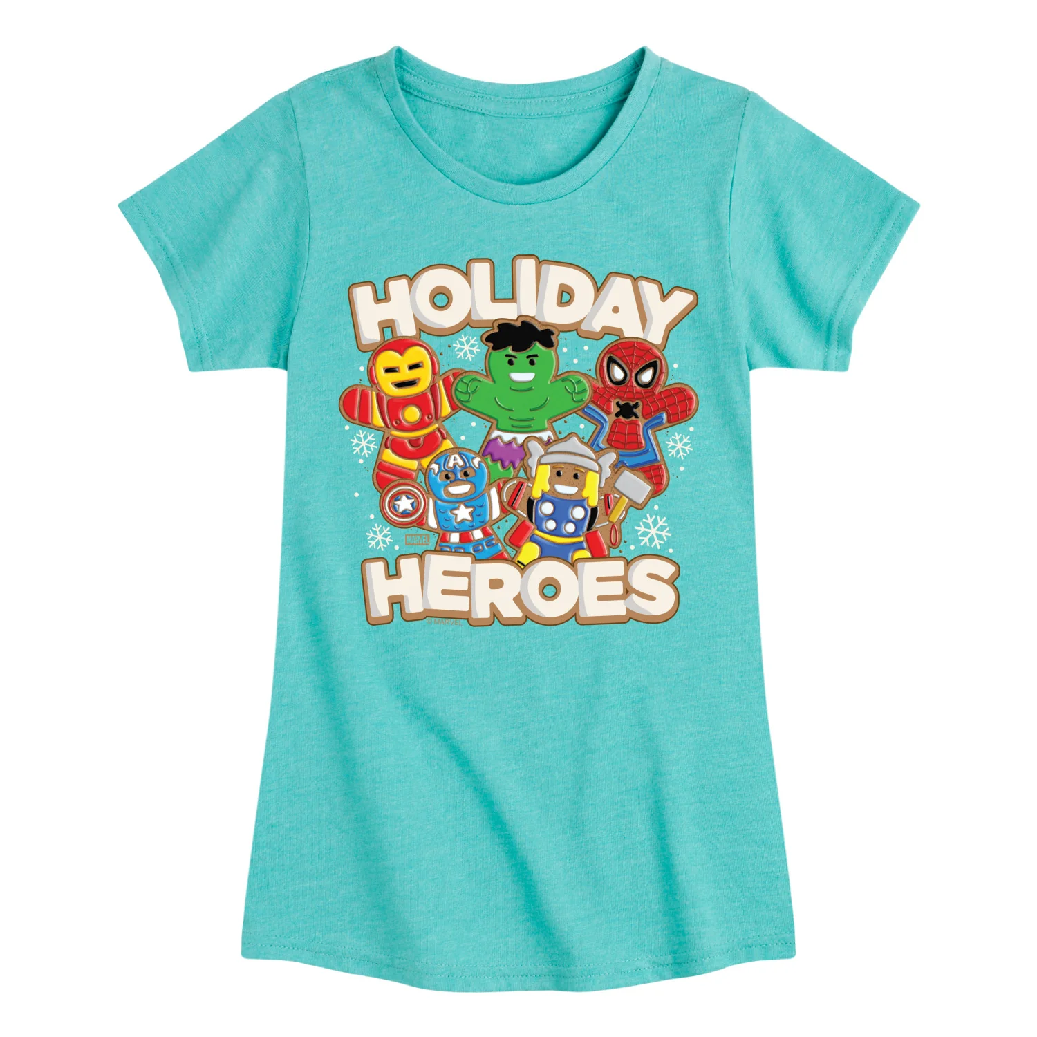 Marvel - Holiday Heroes - Youth Girls Short Sleeve T-Shirt - Image 7