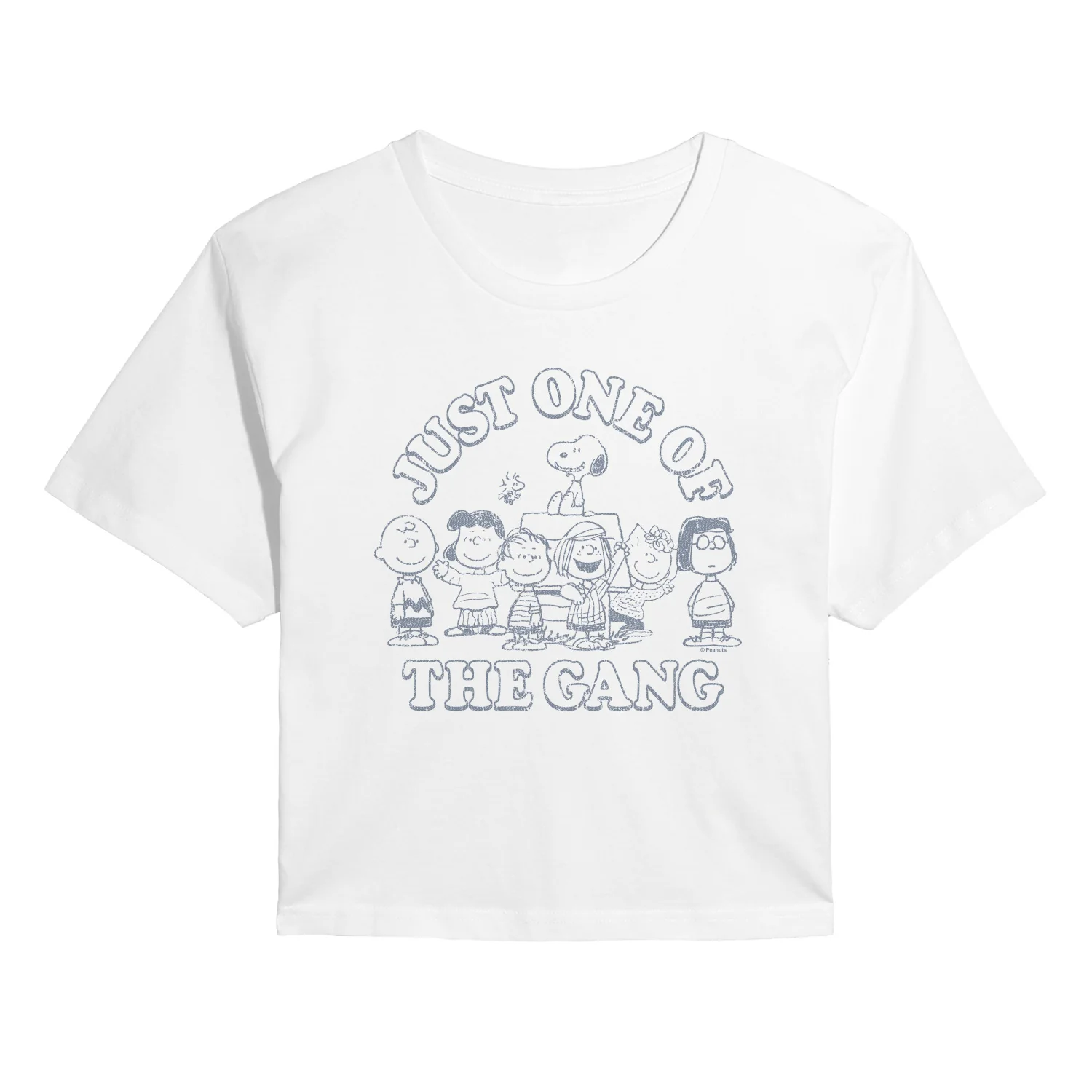 Peanuts - One of the Gang - Juniors Cropped Graphic T-Shirt