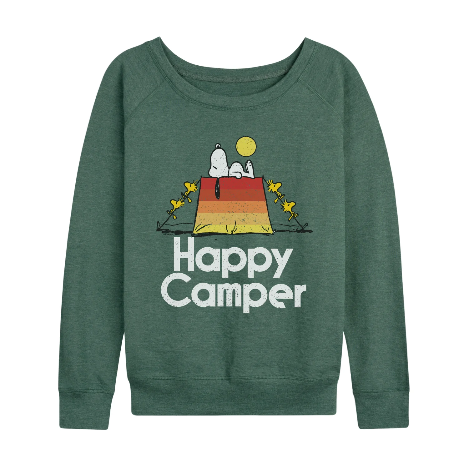 Peanuts - Happy Camper - Women's French Terry Long Sleeve Pullover