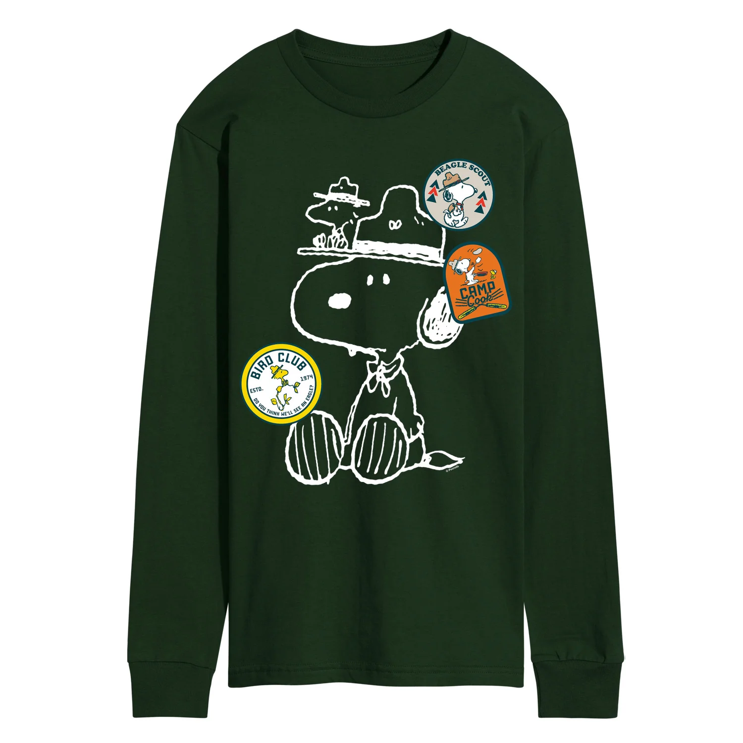 Peanuts - Camper Patches - Men's Long Sleeve Graphic T-Shirt - Image 4