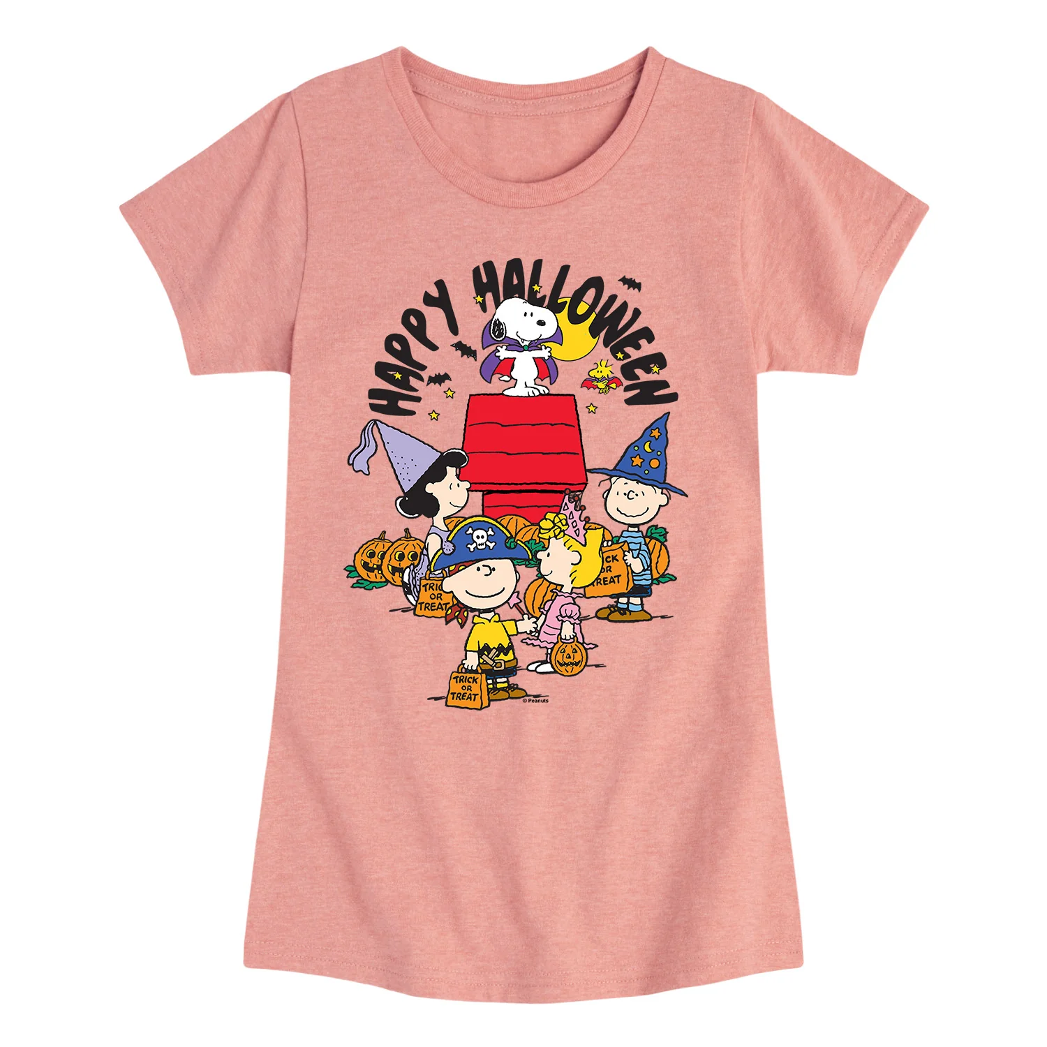 Peanuts - Happy Halloween - Youth Girls Fitted Short Sleeve T-Shirt - Image 2