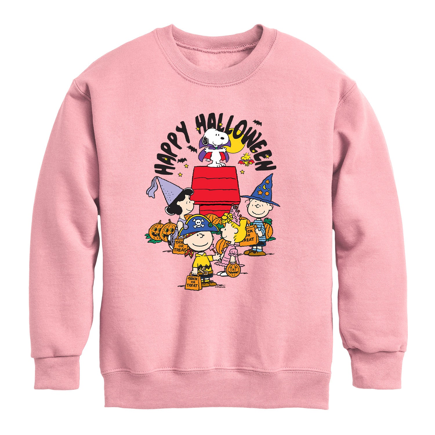 Peanuts - Happy Halloween - Youth Boys Crew Fleece Sweatshirt