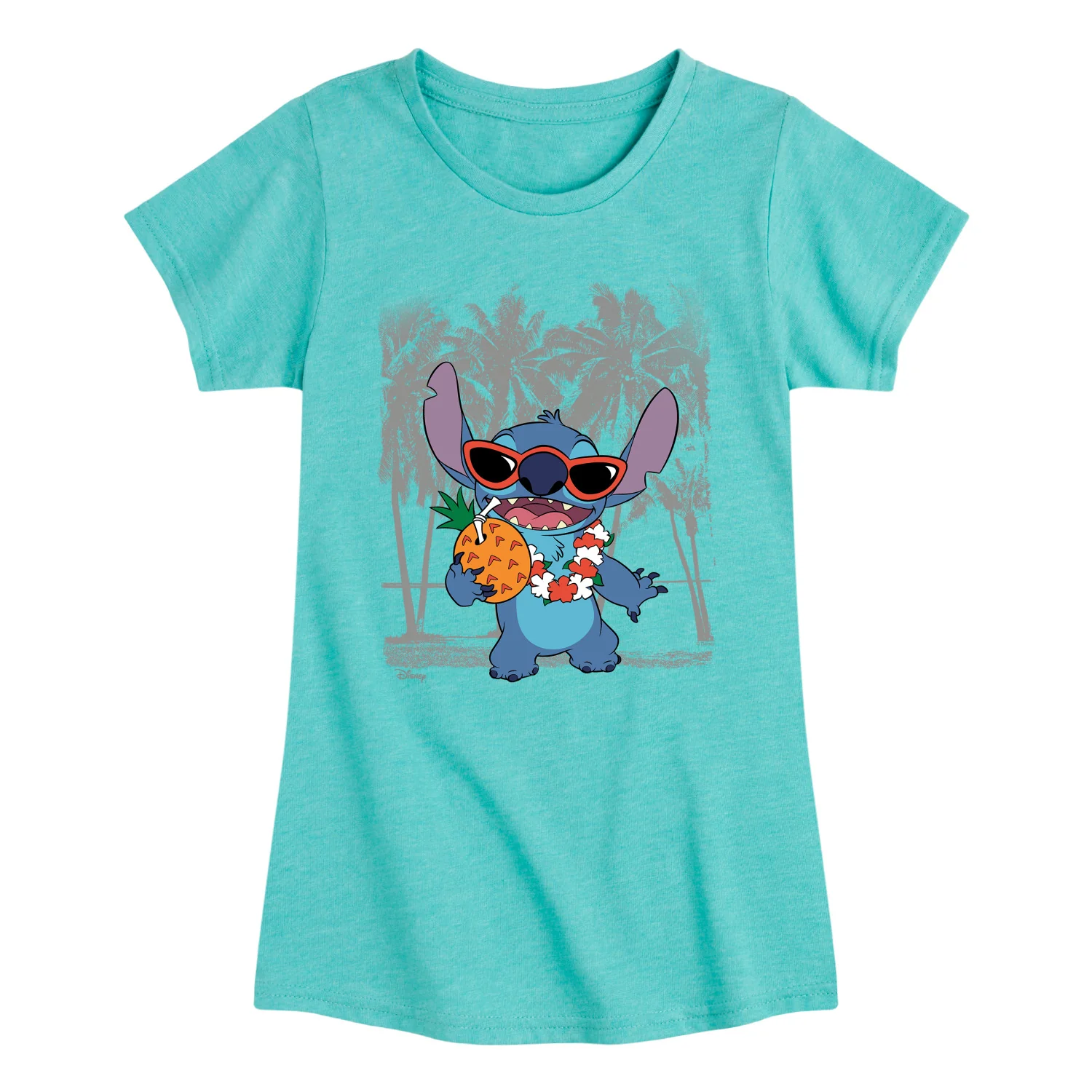 Lilo & Stitch - Stitch Beach Sunglasses - Youth Girls Fitted Short Sleeve T-Shirt - Image 5