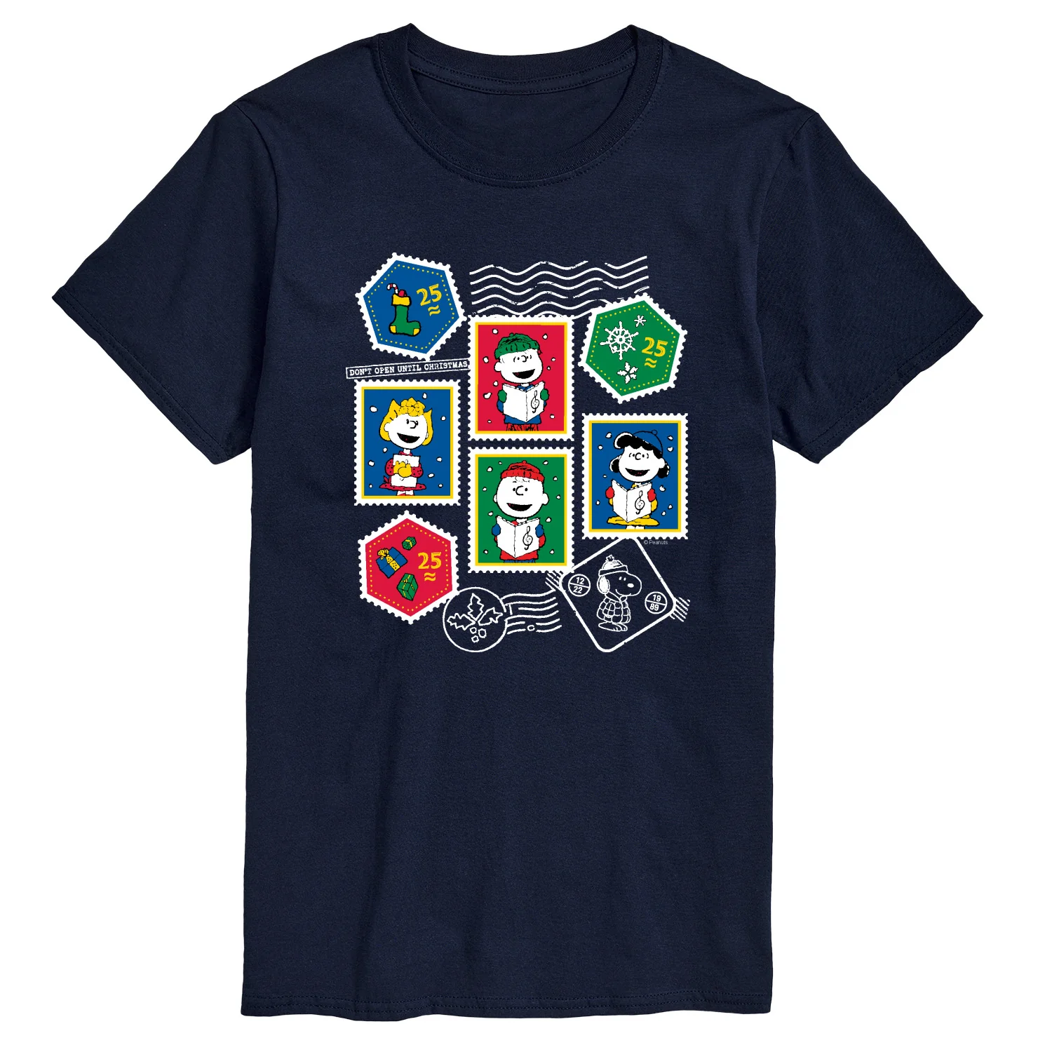 Peanuts - Peanuts Christmas Stamps - Men's Short Sleeve Graphic T-Shirt - Image 5