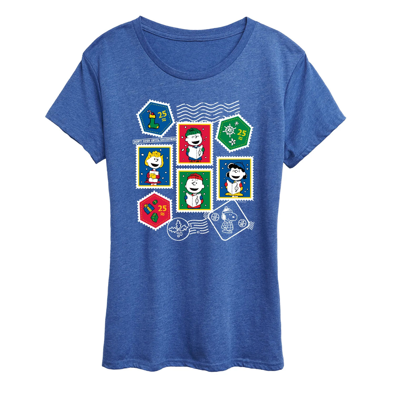 Peanuts - Christmas Stamps - Women's Short Sleeve Graphic T-Shirt - Image 6