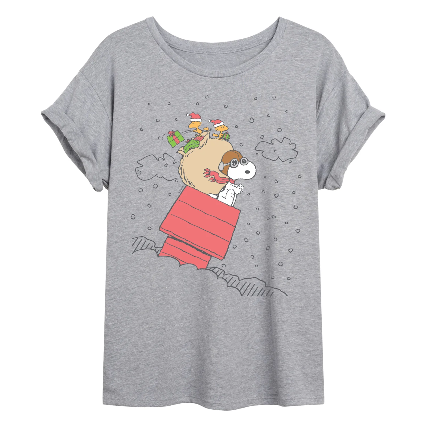 Peanuts - Snoopy House Sled Oversized - Womens Oversized Graphic T-Shirt - Image 2