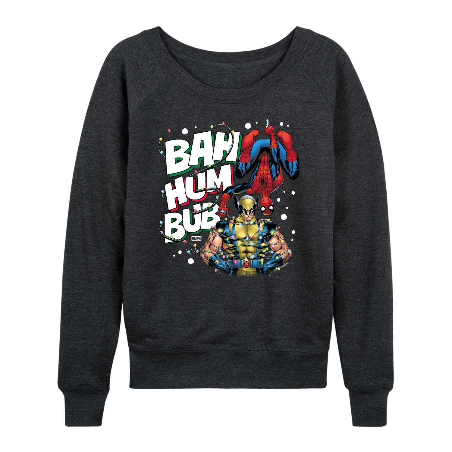 Marvel - Bah Hum Bub - Women's French Terry Long Sleeve Pullover - Image 2