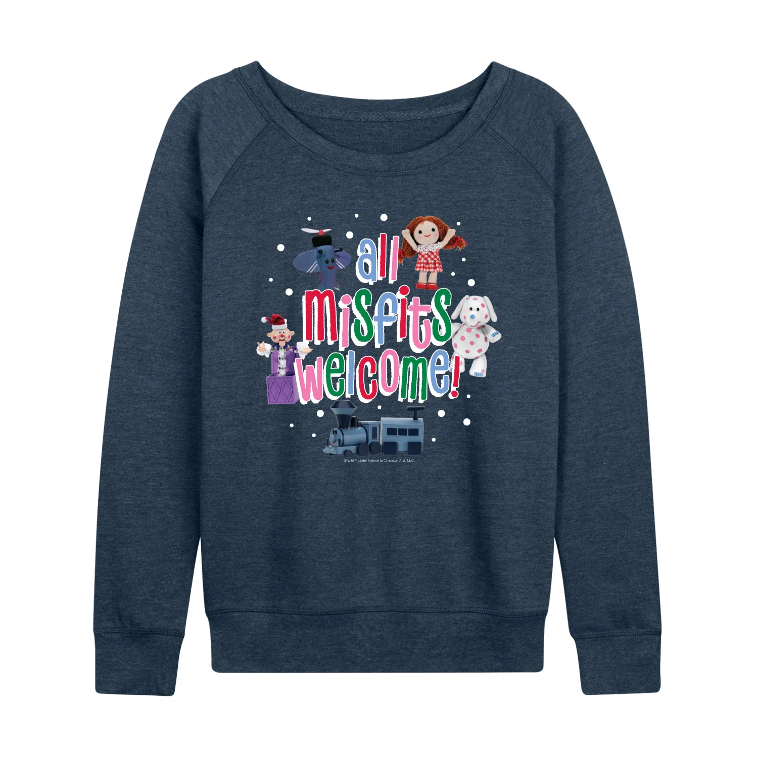 Rudolph - All Misfits Welcome - Women's French Terry Long Sleeve Pullover - Image 3
