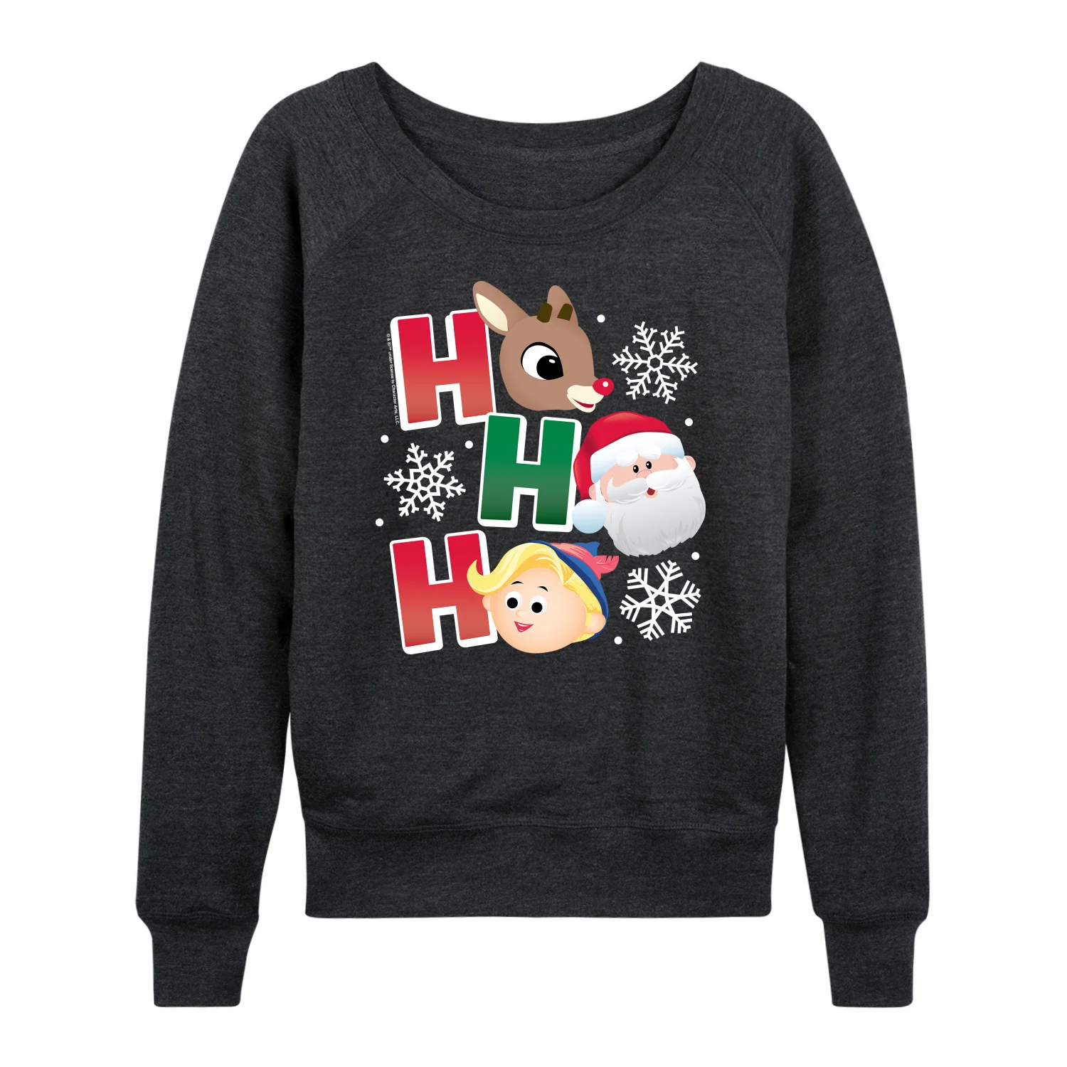 Rudolph - Rudolph Ho Ho Ho - Women's French Terry Long Sleeve Pullover - Image 3