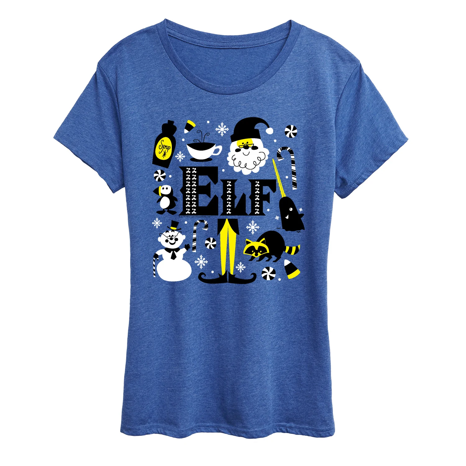 Elf - Logo And Santa - Women's Short Sleeve Graphic T-Shirt - Image 4