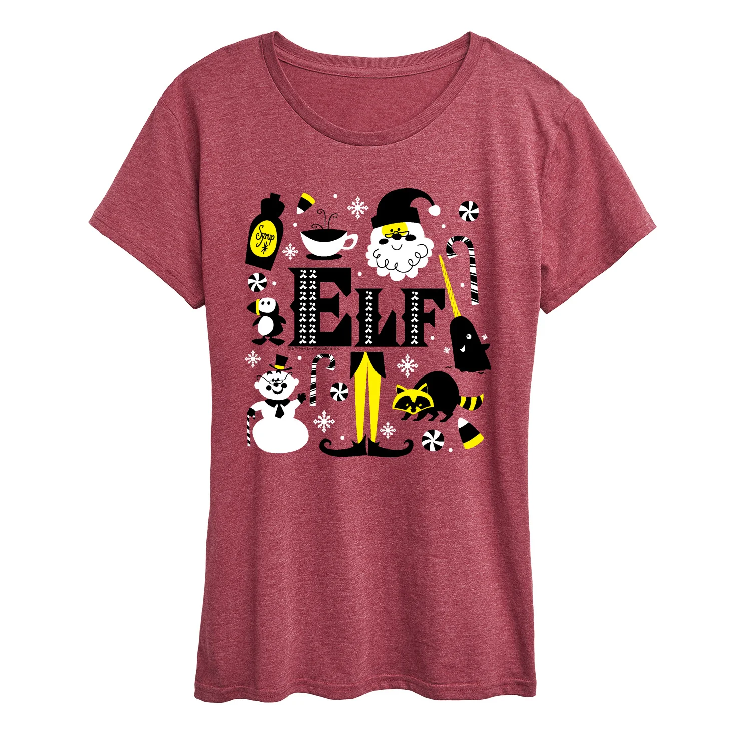 Elf - Logo And Santa - Women's Short Sleeve Graphic T-Shirt - Image 5