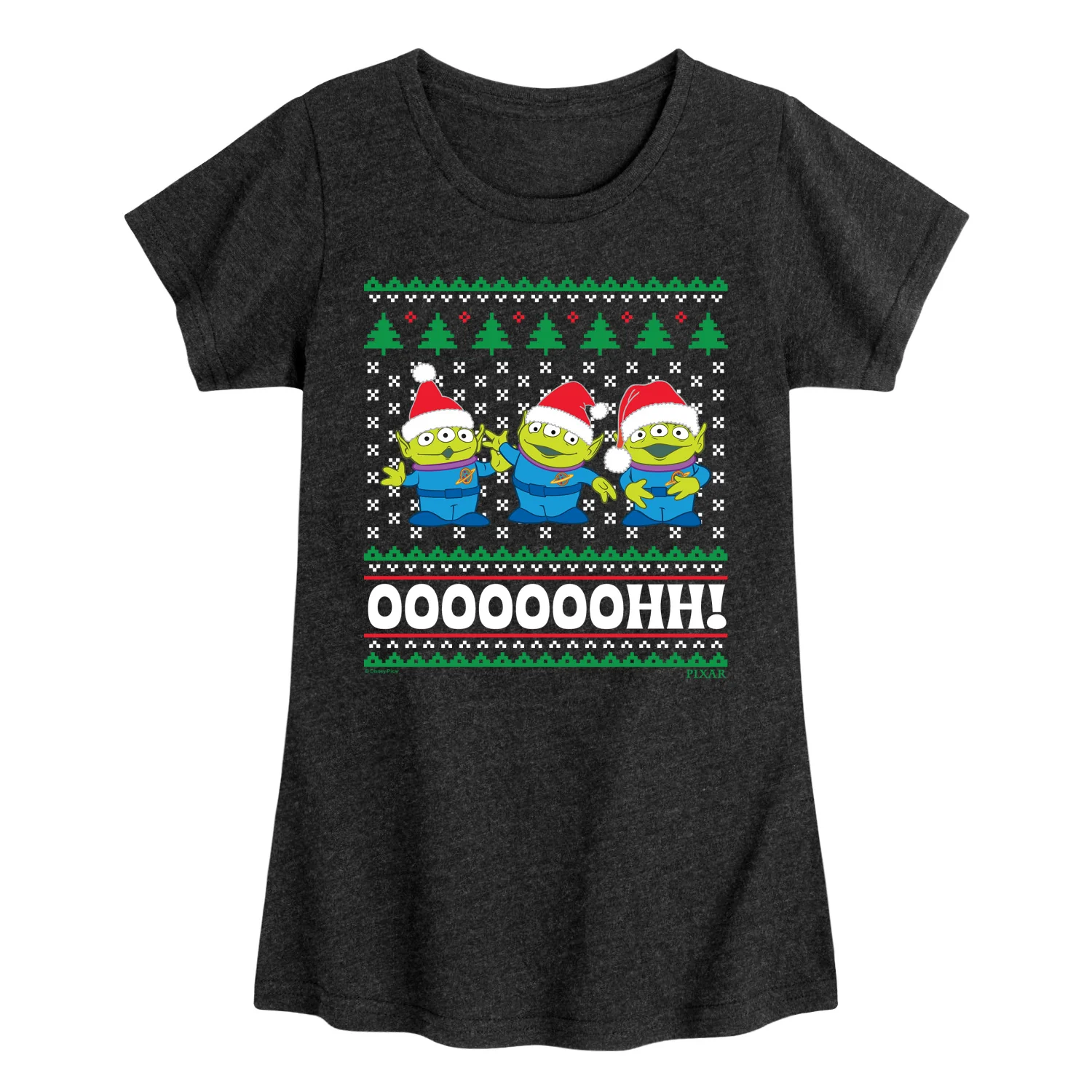 Toy Story - Green Christmas - Youth Girls Fitted Short Sleeve T-Shirt
