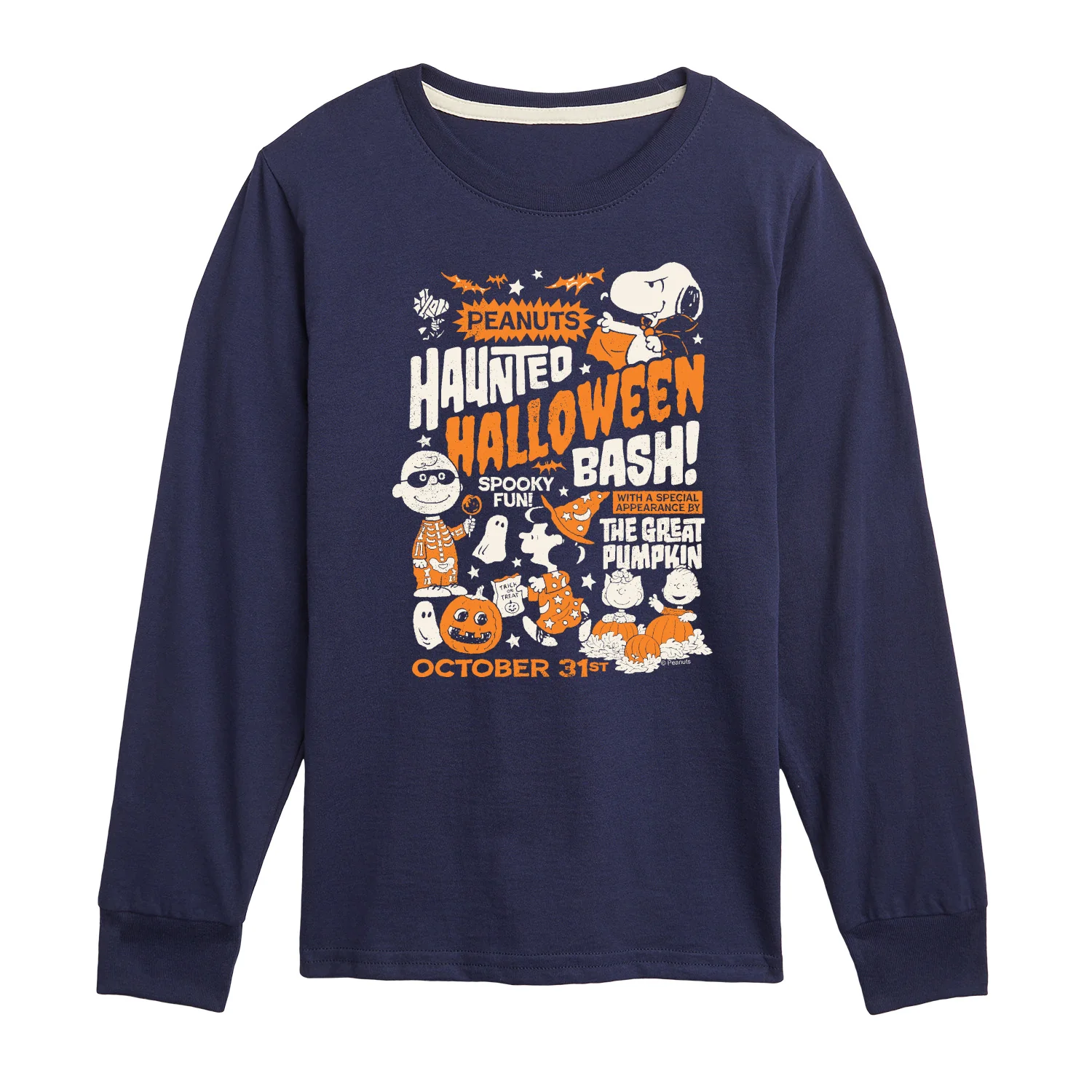 Peanuts - Halloween Poster - Youth Boys Long Sleeve Graphic T-Shirt