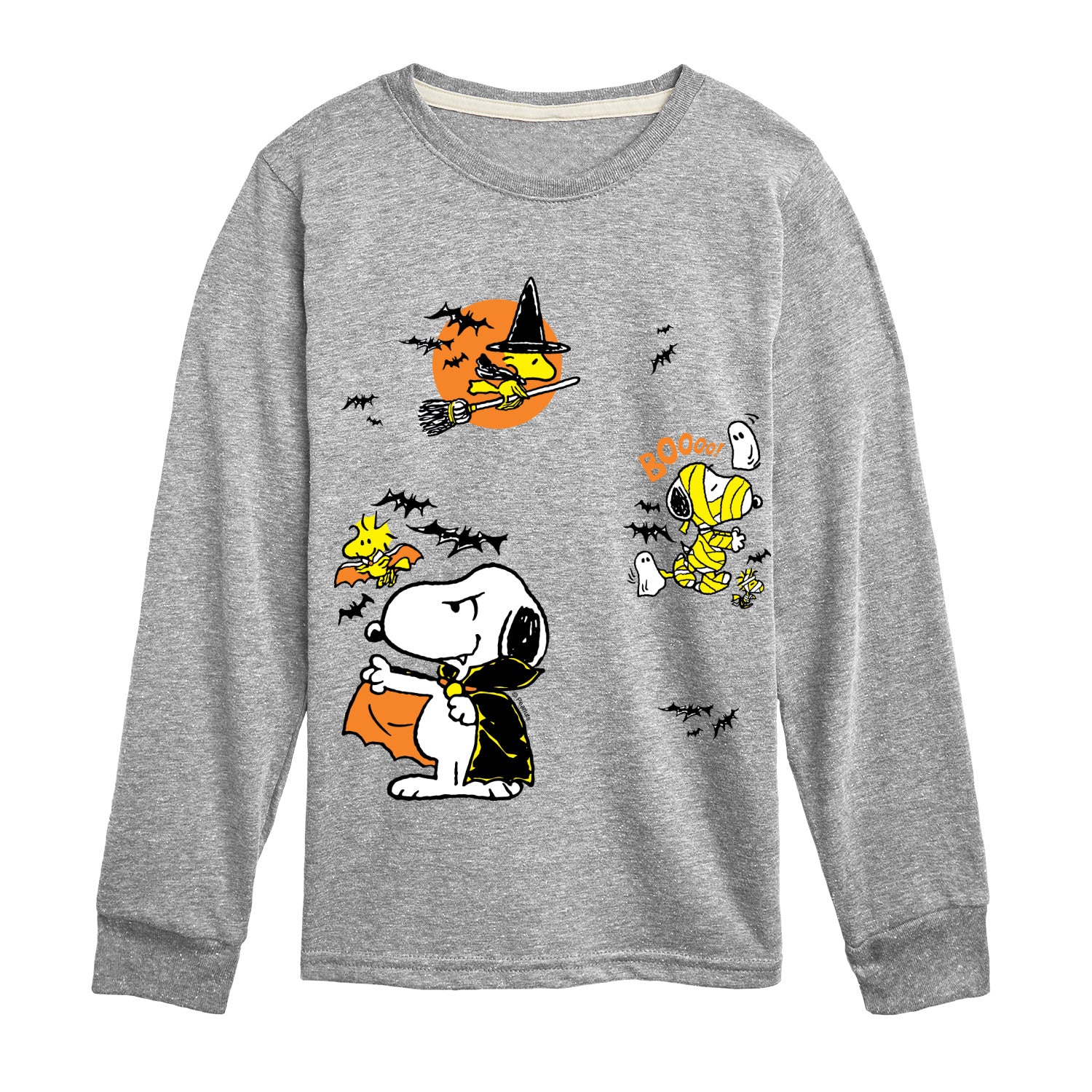 Peanuts - Halloween Stickers - Youth Boys Long Sleeve Graphic T-Shirt