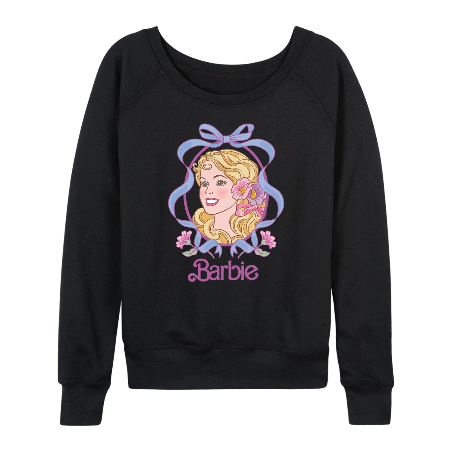 Barbie - Portrait Floral Coquette Bow - Women's French Terry Long Sleeve Shirt - Image 2