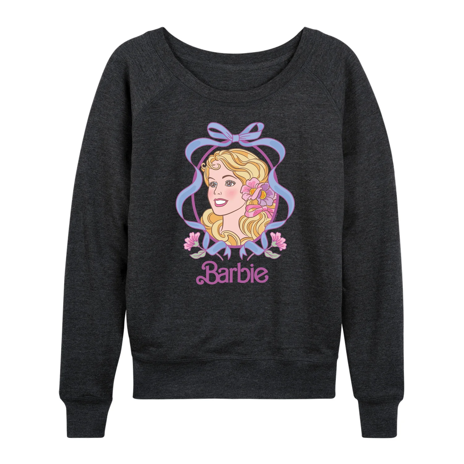 Barbie - Portrait Floral Coquette Bow - Women's French Terry Long Sleeve Shirt - Image 3