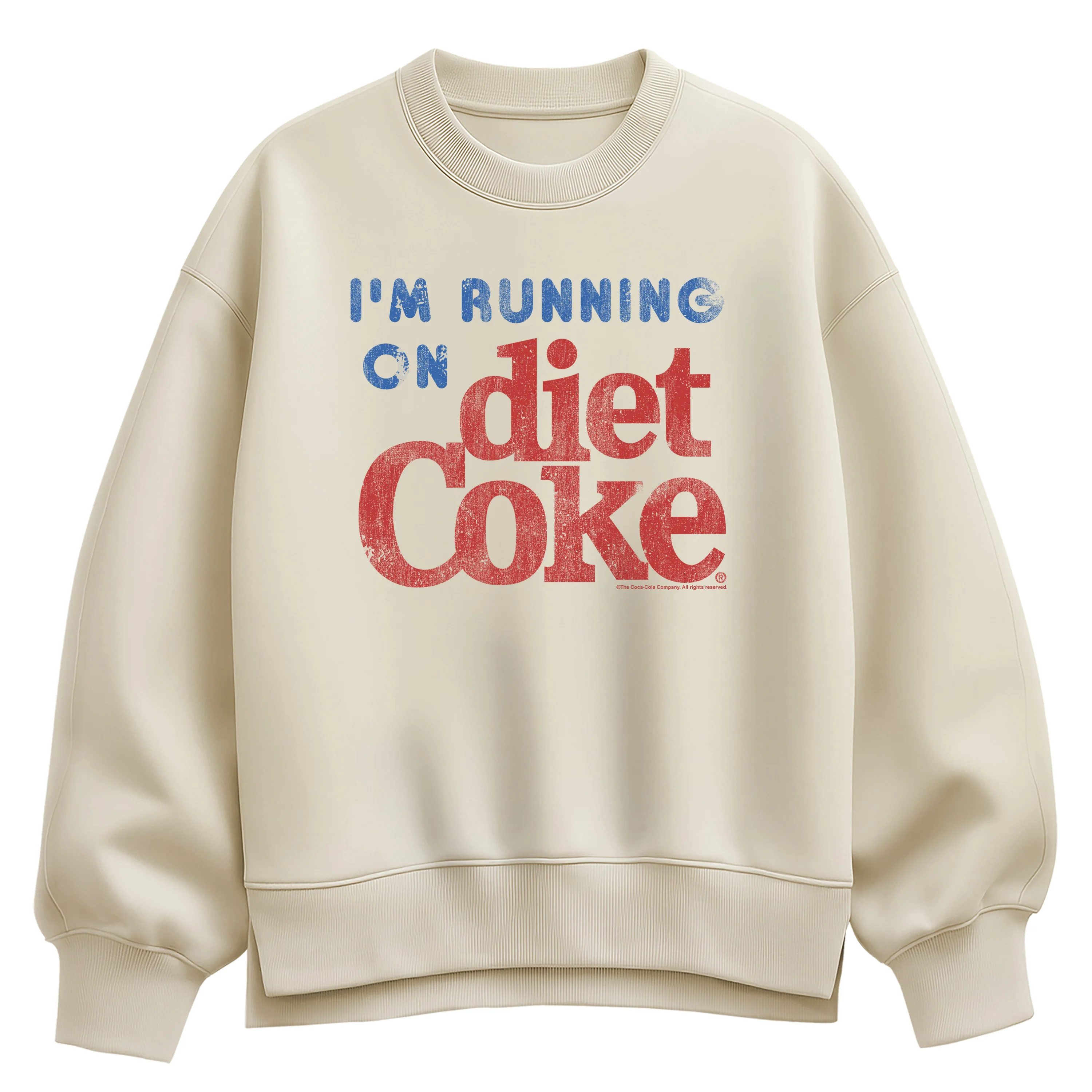 Diet Coke - I'm Running on Diet Coke - Women's Oversized Fleece Crew Sweatshirt