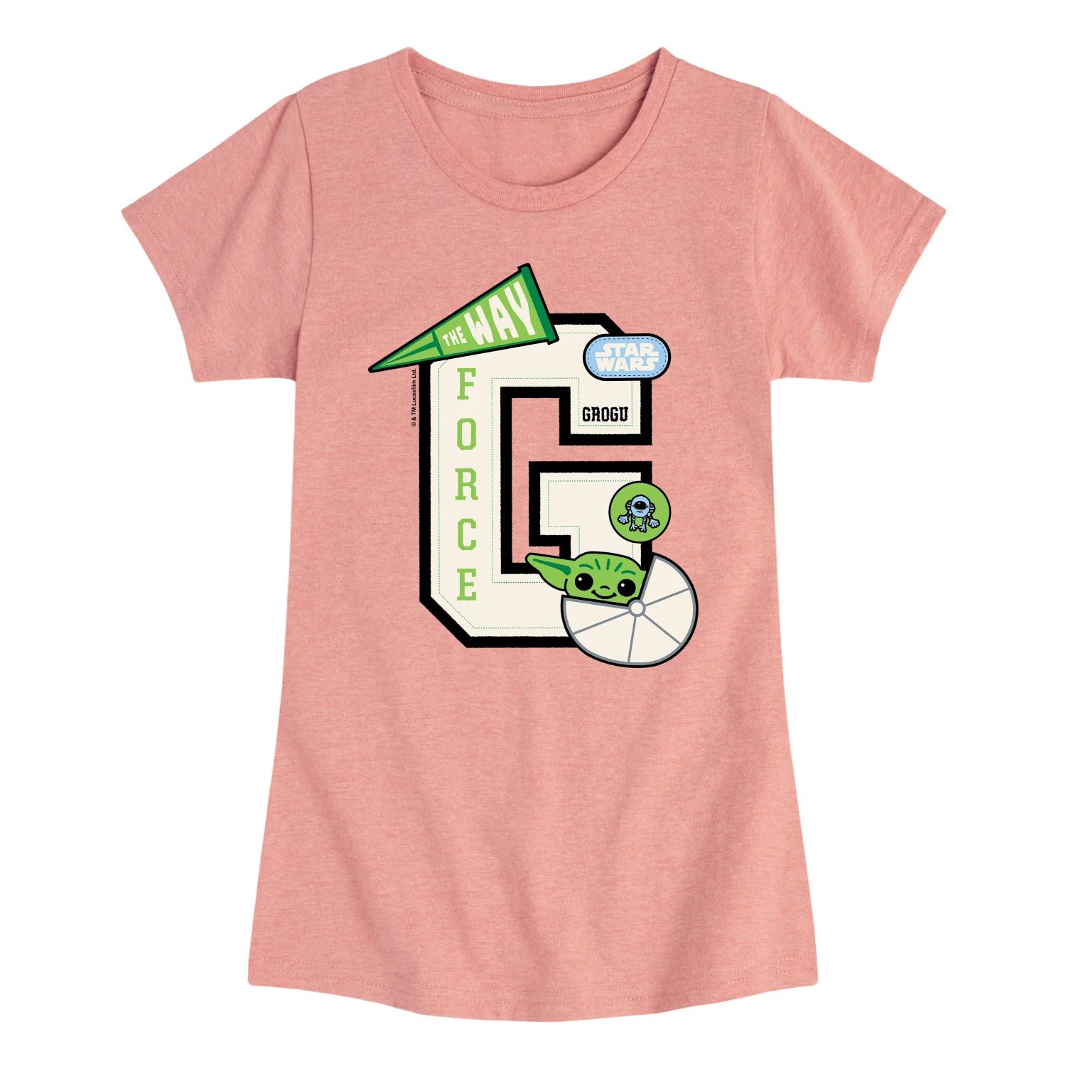 The Mandalorian - Grogu Letterman - Youth Girls Short Sleeve T-Shirt - Image 2