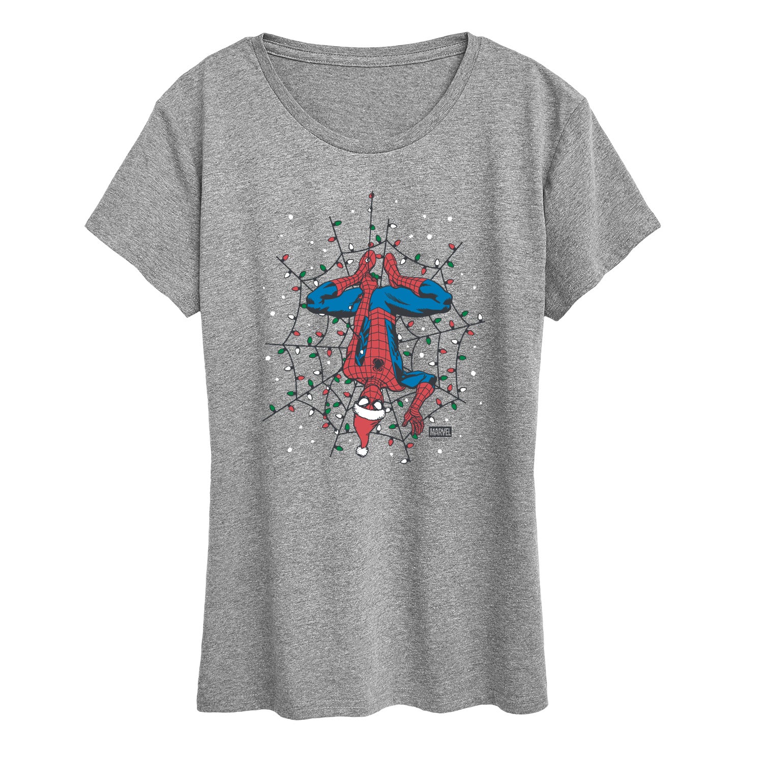 Marvel - Holiday Lights Spider Man - Women's Short Sleeve Graphic T-Shirt - Image 2
