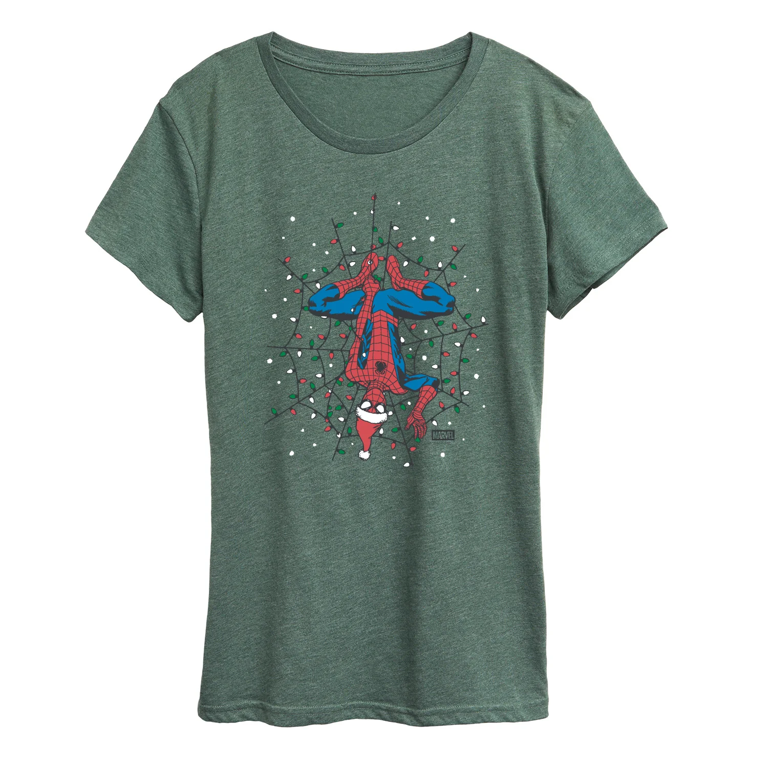 Marvel - Holiday Lights Spider Man - Women's Short Sleeve Graphic T-Shirt - Image 3