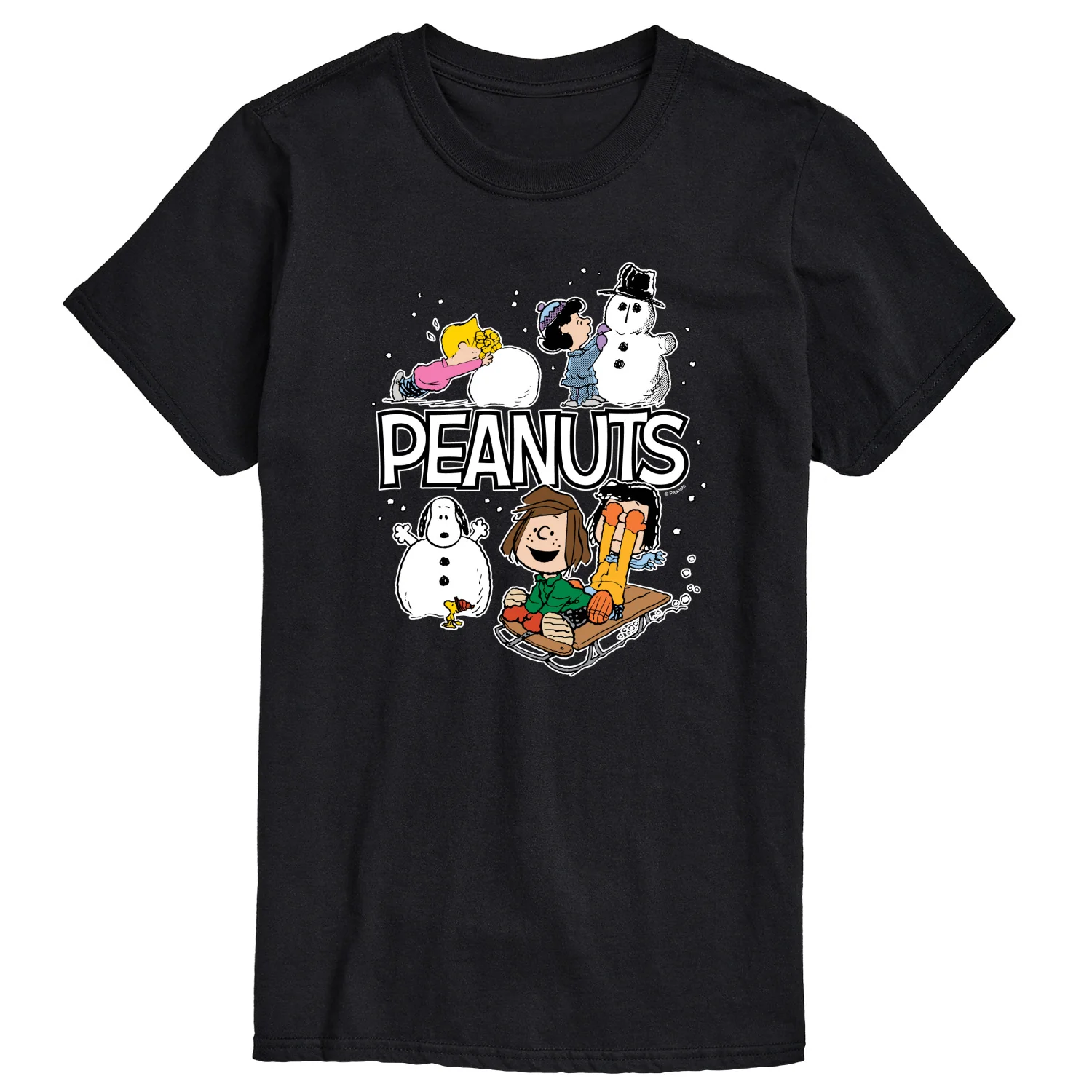 Peanuts - Peanuts Winter Stickers - Men's Short Sleeve Graphic T-Shirt - Image 2