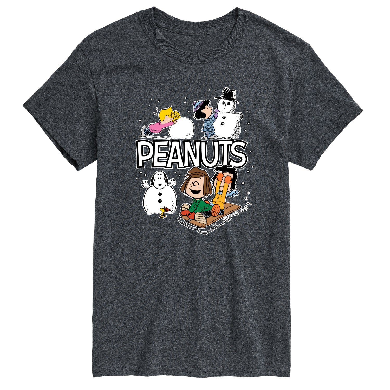 Peanuts - Peanuts Winter Stickers - Men's Short Sleeve Graphic T-Shirt - Image 4
