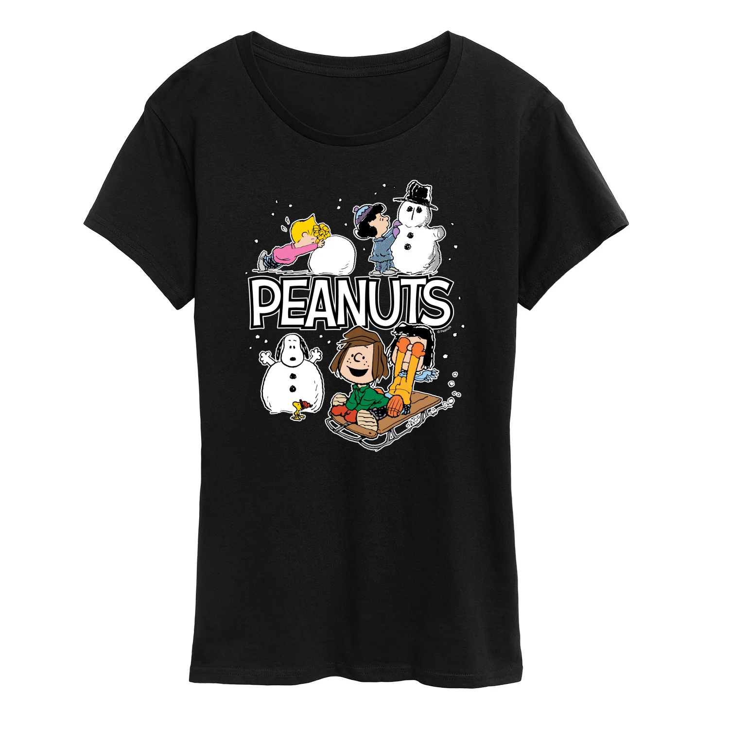 Peanuts - Winter Stickers - Women's Short Sleeve Graphic T-Shirt