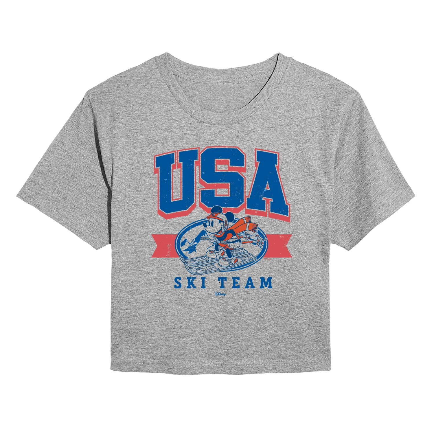 Disney - USA Ski Team - Juniors Cropped Graphic T-Shirt - Image 2