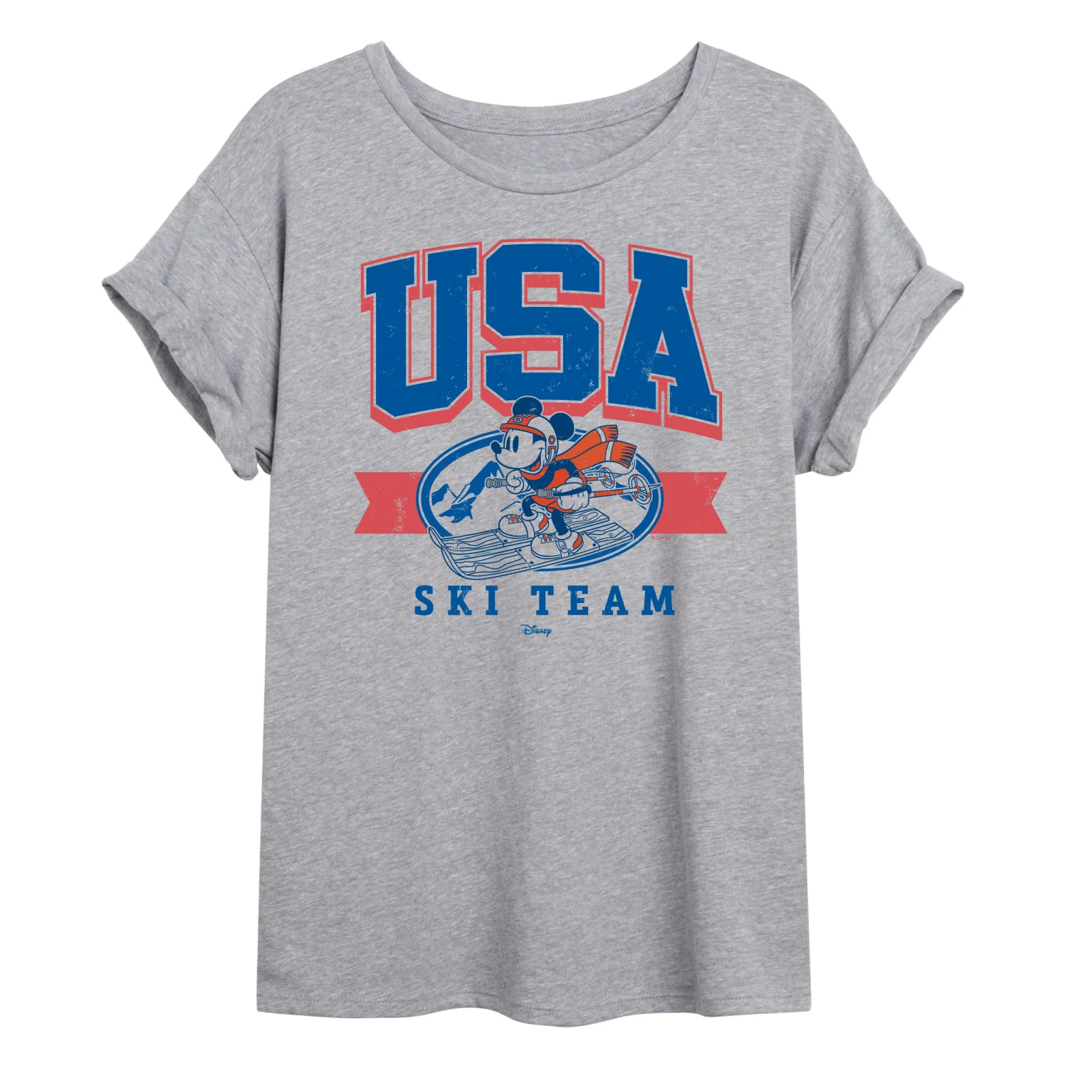 Disney - USA Ski Team - Juniors Oversized Graphic T-Shirt