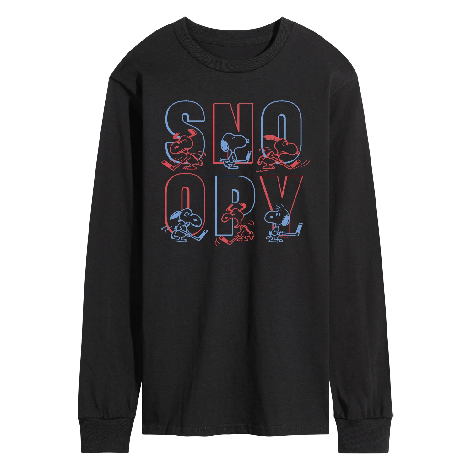 Peanuts - Hockey Snoopy - Men's Long Sleeve Graphic T-Shirt - Image 2