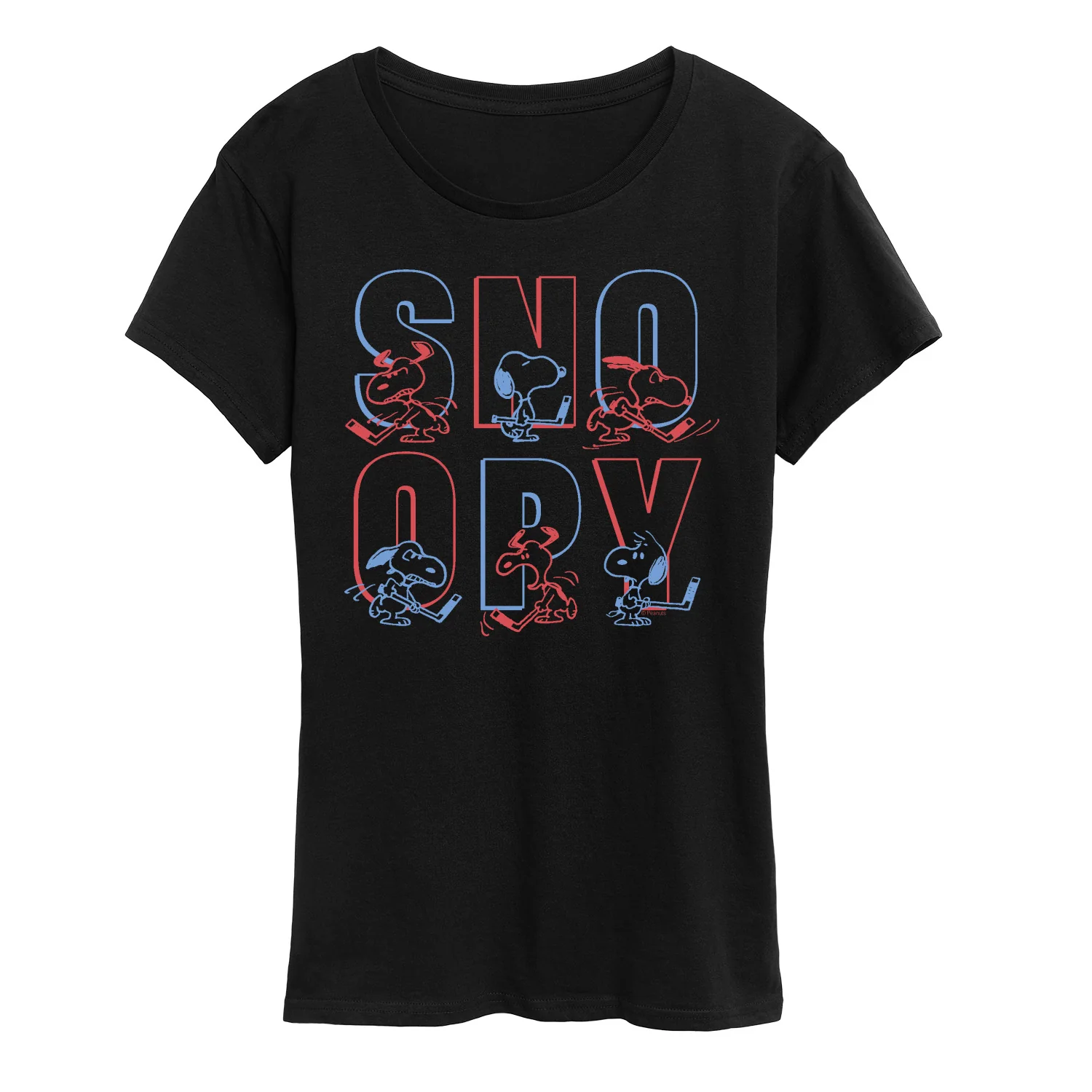 Peanuts - Hockey Snoopy - Women's Short Sleeve Graphic T-Shirt - Image 5