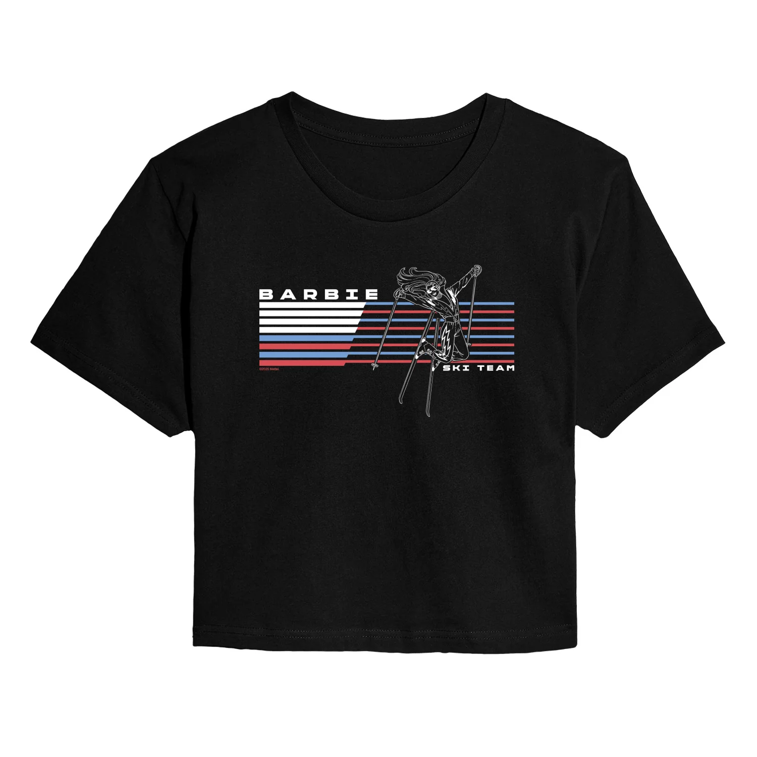 Barbie - Ski Team - Juniors Cropped Graphic T-Shirt