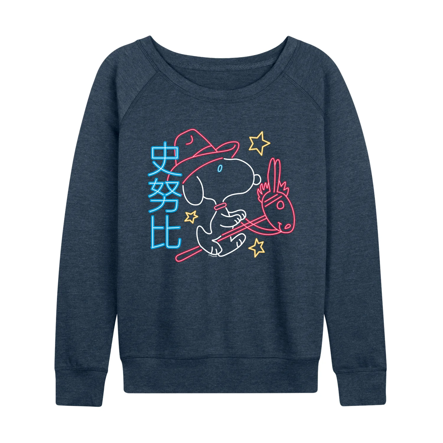 Peanuts - Neon Lunar NY Snoopy - Women's French Terry Long Sleeve Pullover