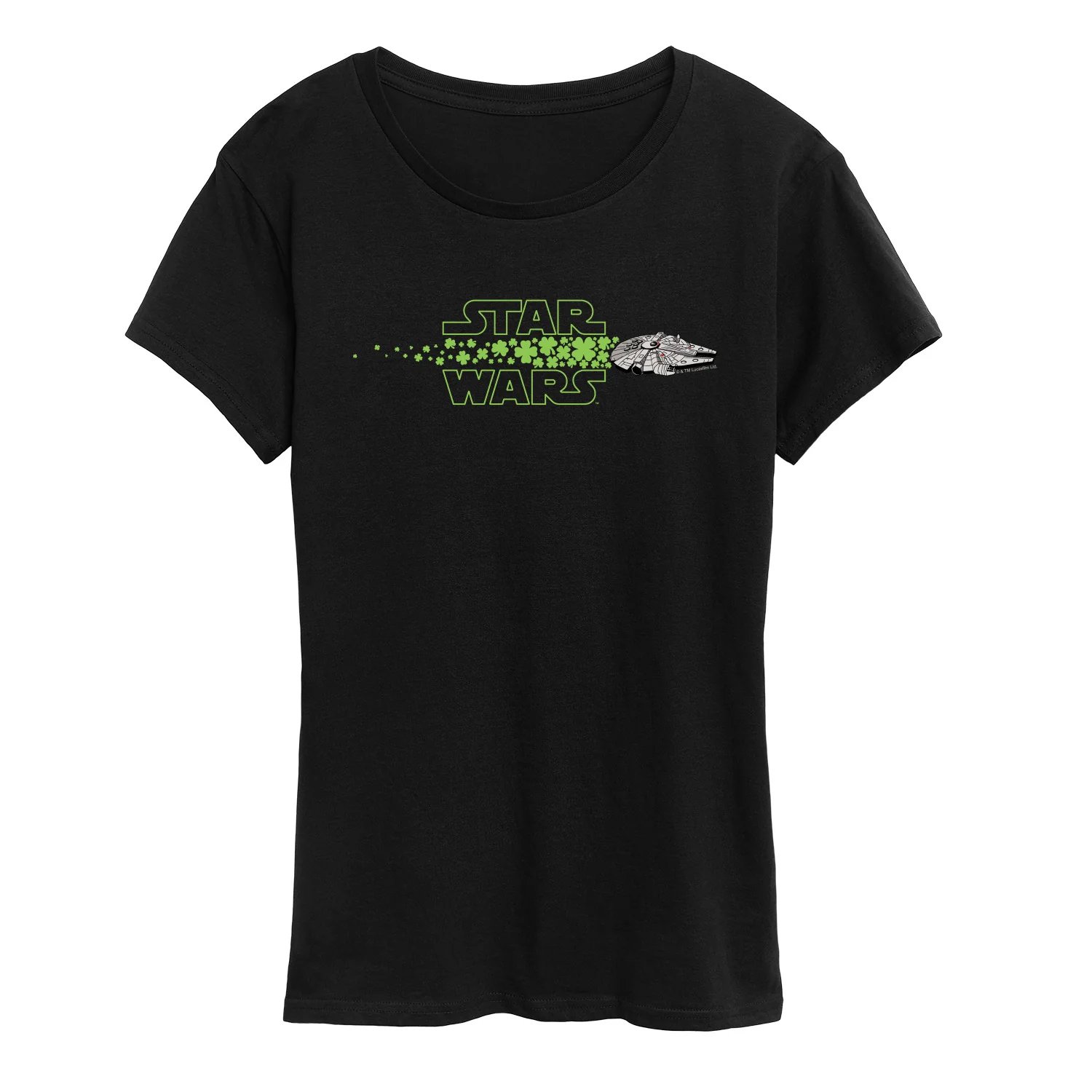 Star Wars - Millennium Falcon Shamrocks - Women's Short Sleeve Graphic T-Shirt - Image 2