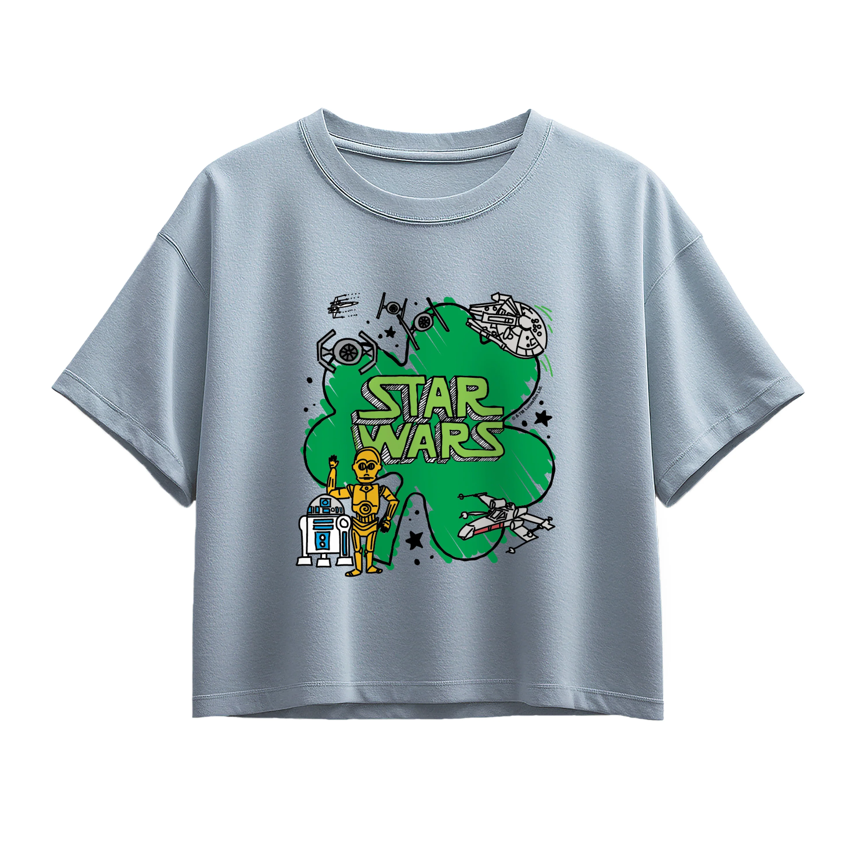 Star Wars - St. Paddy's Scribble - Youth Girls Boxy T-Shirt - Image 2