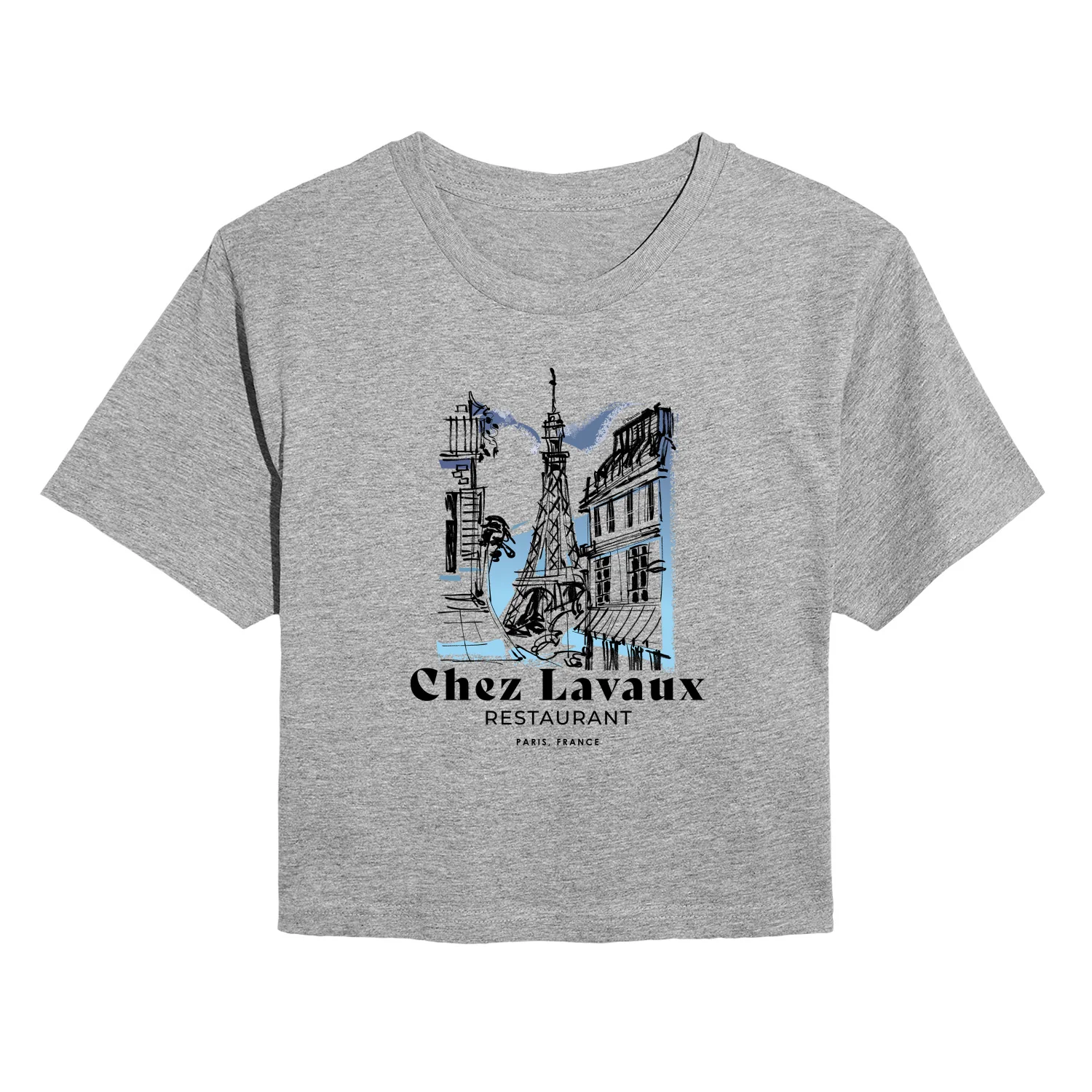 Emily in Paris - Chez Lavaux - Juniors Cropped Short Sleeve Graphic T-Shirt - Image 2