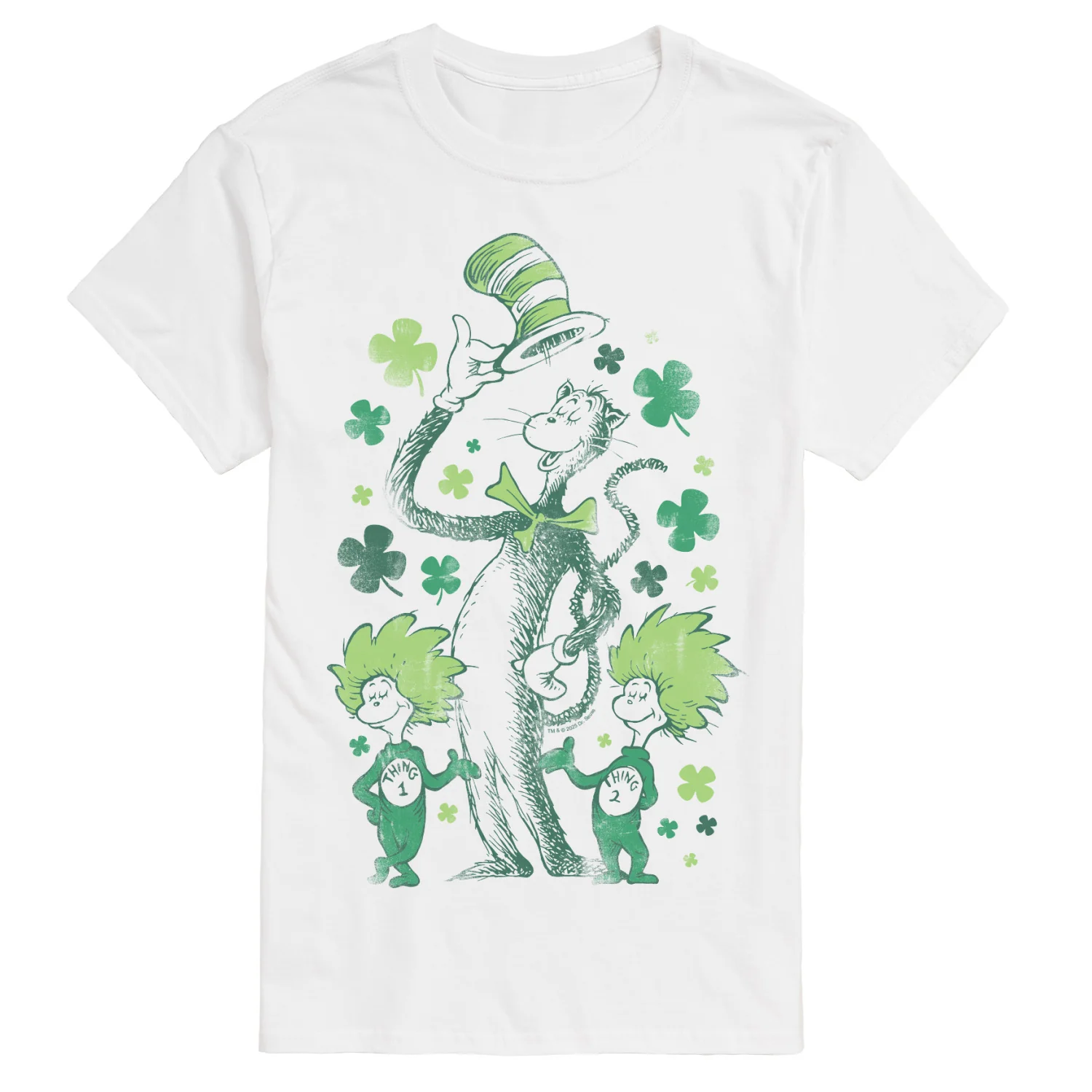The Cat in the Hat - Shamrocks Tonal Washed - Men's Short Sleeve Graphic T-Shirt
