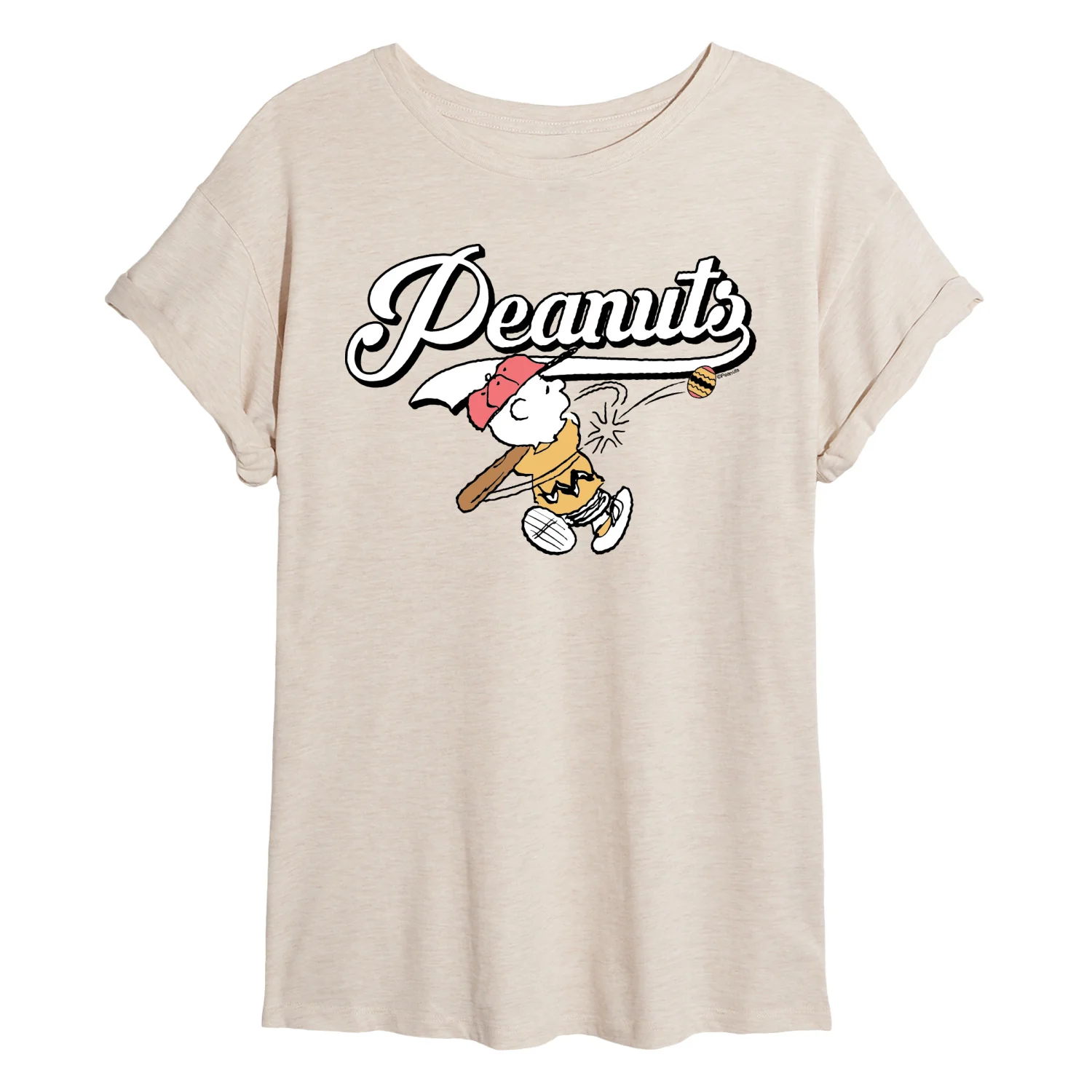Peanuts - Easter Egg Baseball - Juniors Oversized Graphic T-Shirt - Image 2