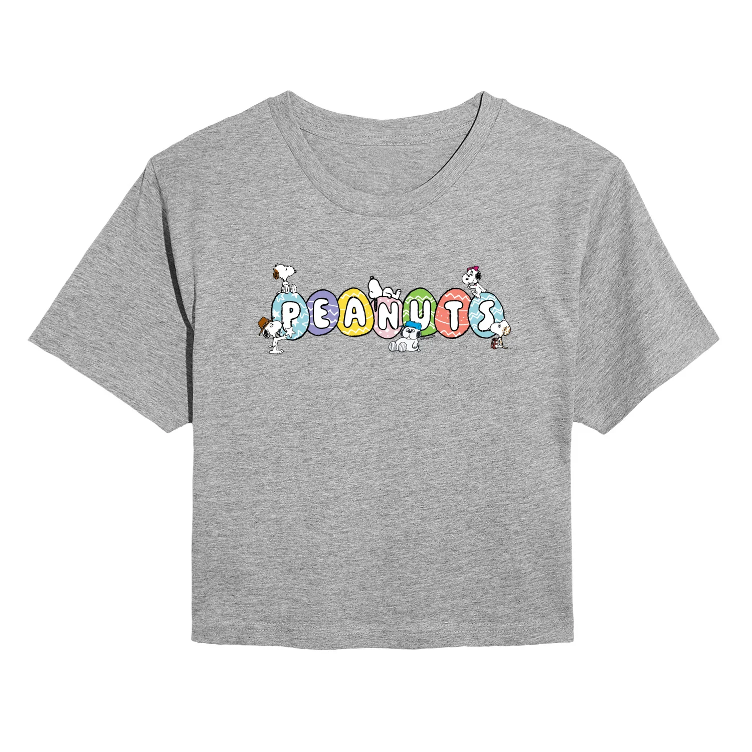 Peanuts - Snoopy Eggs - Juniors Cropped Graphic T-Shirt - Image 2