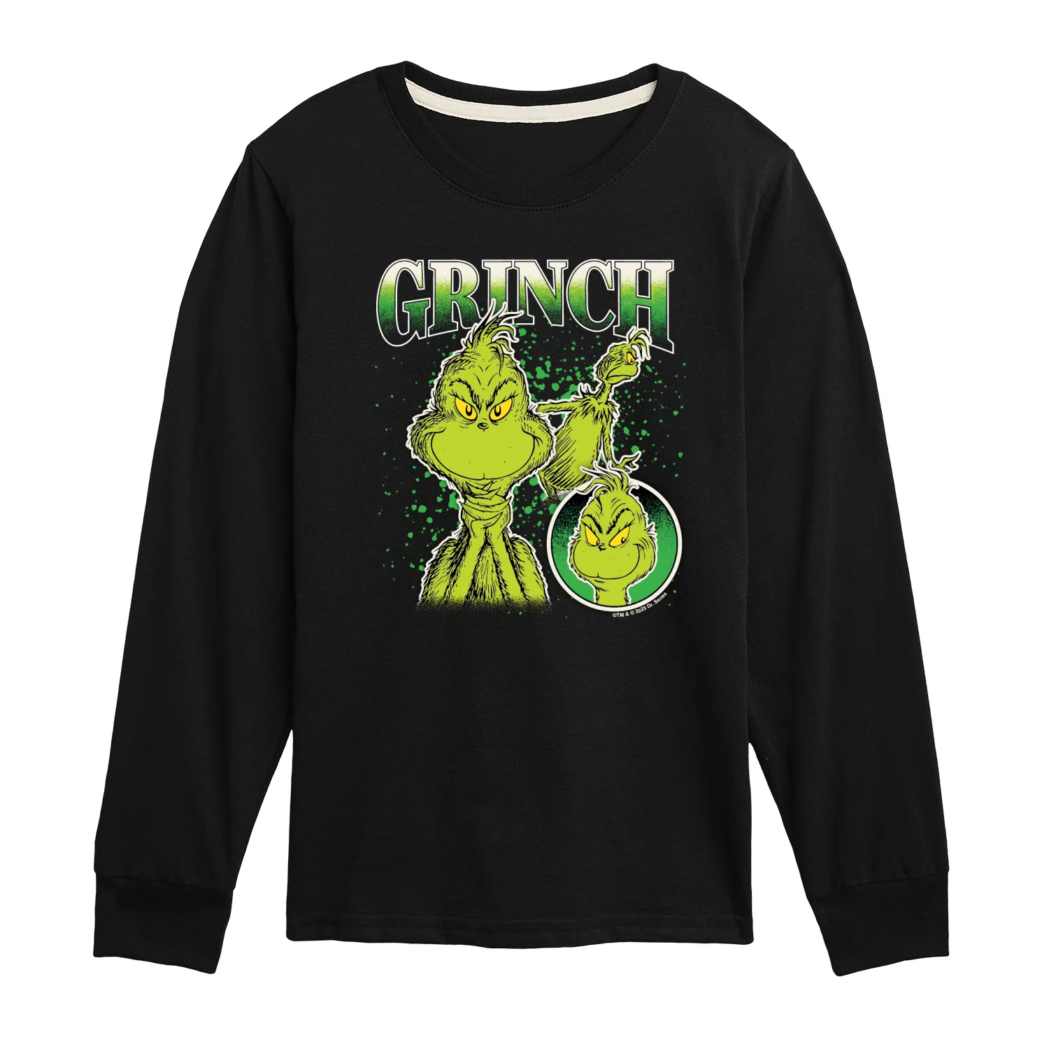 Dr. Seuss - Grinch Bootleg - Youth Long Sleeve Graphic T-shirt - Image 2