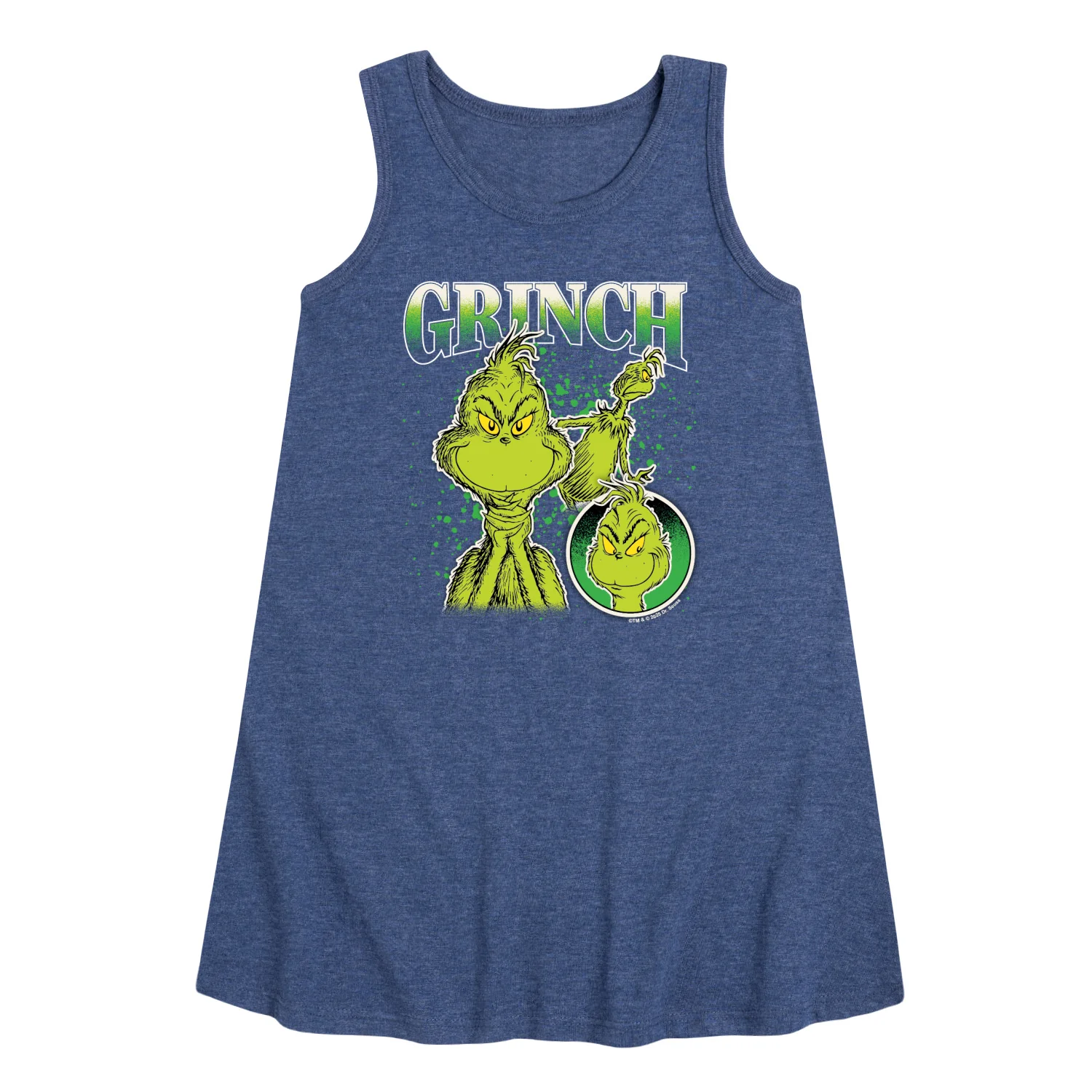 Dr. Seuss - Grinch Bootleg - Toddler and Youth Girls Short Sleeve Aline Dress