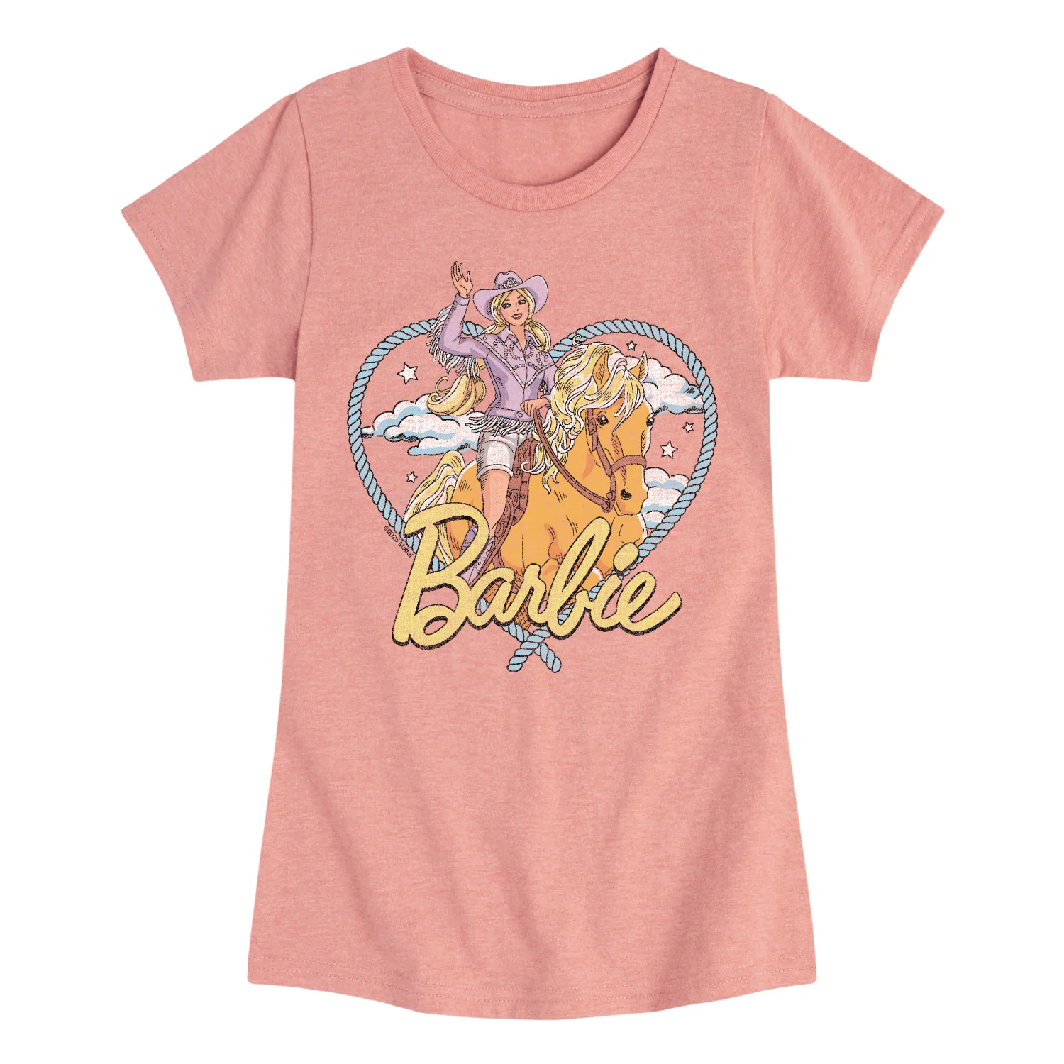 Barbie - Western Barbie Heart - Youth Girls Short Sleeve T-Shirt - Image 2