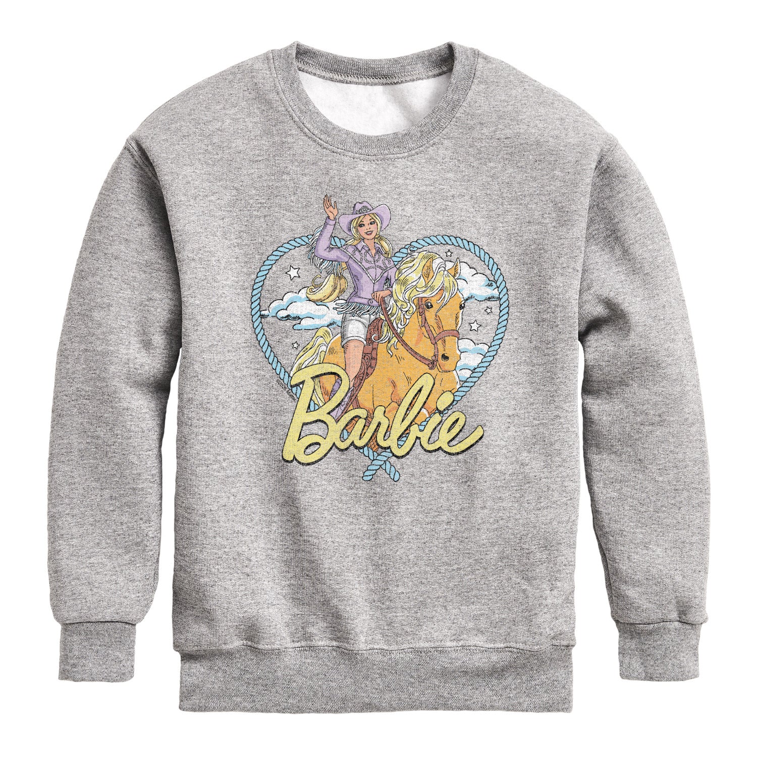 Barbie - Western Heart - Youth Boys Crew Fleece Sweatshirt